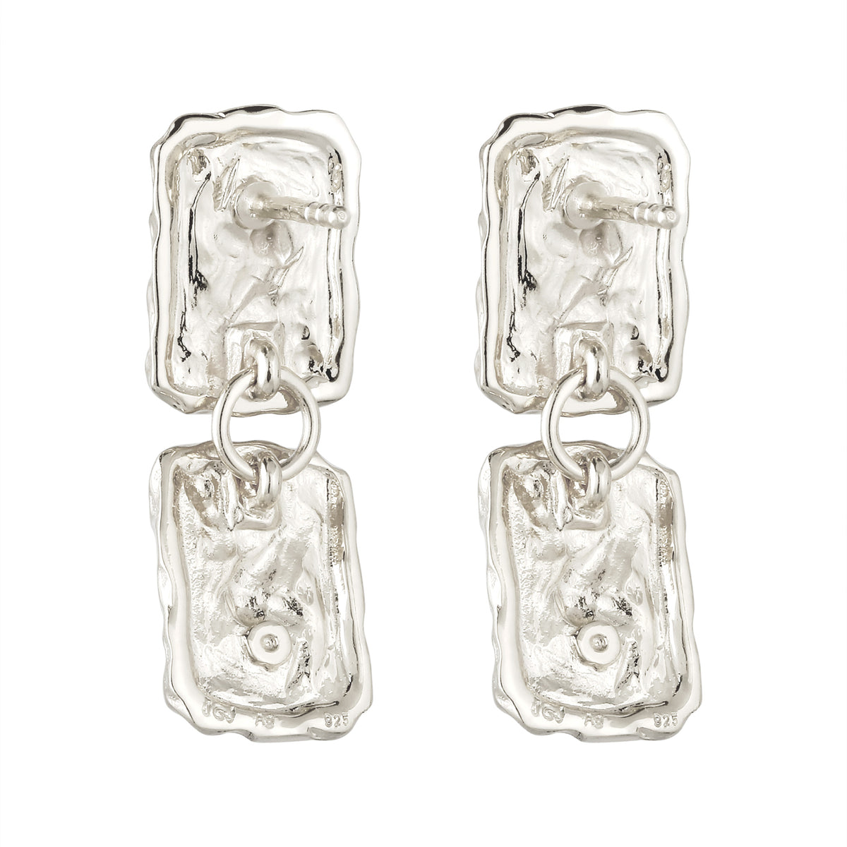 Silber - Elli | Ohrstecker Melted Squares | 925 Sterling Silber