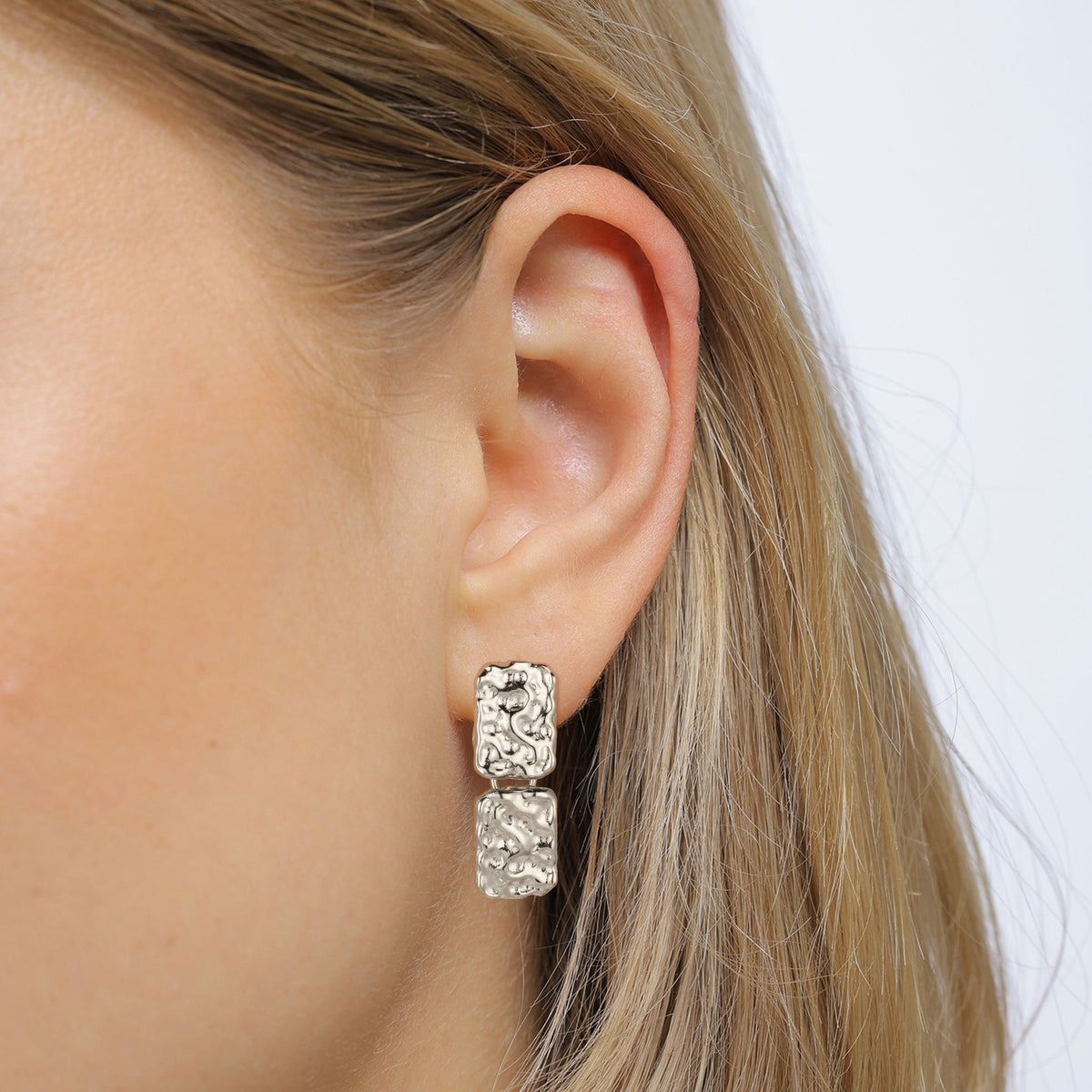 Silber - Elli | Ohrstecker Melted Squares | 925 Sterling Silber