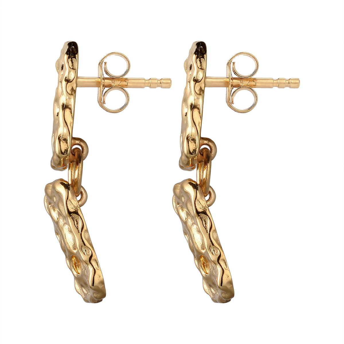Gold - Elli | Ohrstecker Melted Squares | 925 Sterling Silber vergoldet
