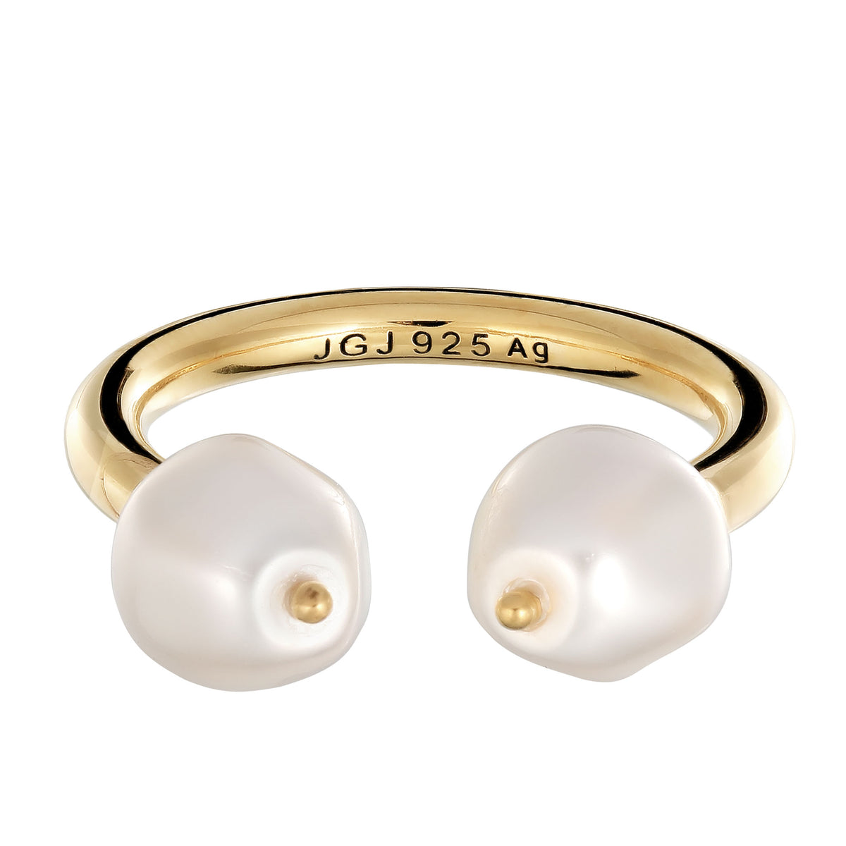 Gold - Elli PREMIUM | Ring mit Perlen | Swarovski® Perle | 925 Sterling Silber vergoldet