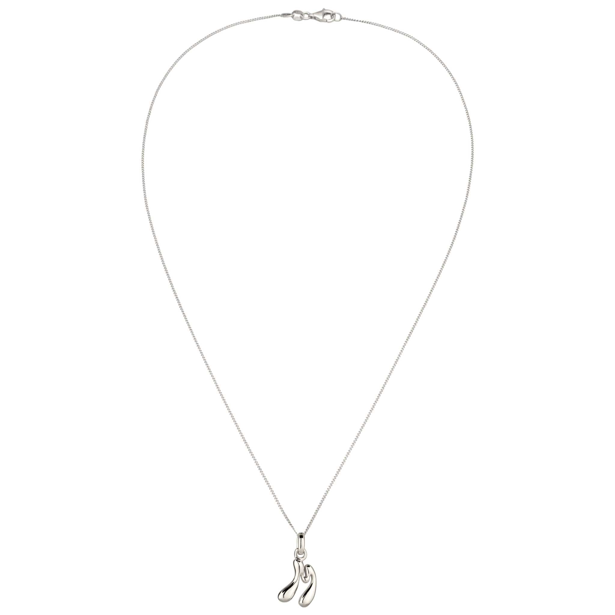 Silber - Elli | Halskette Melted Buchstabe M | 925 Sterling Silber