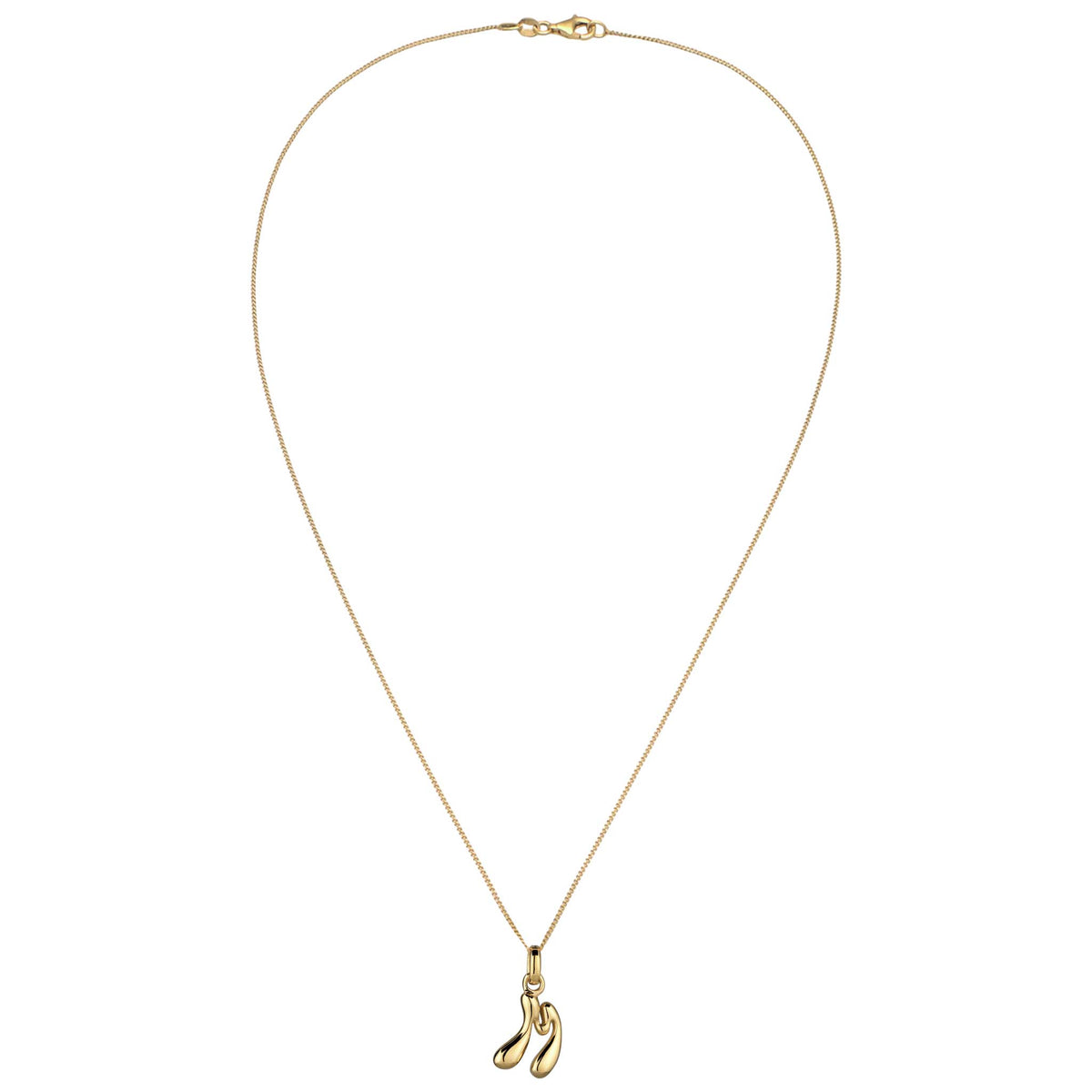 Gold - Elli | Halskette Melted Buchstabe M | 925 Sterling Silber vergoldet