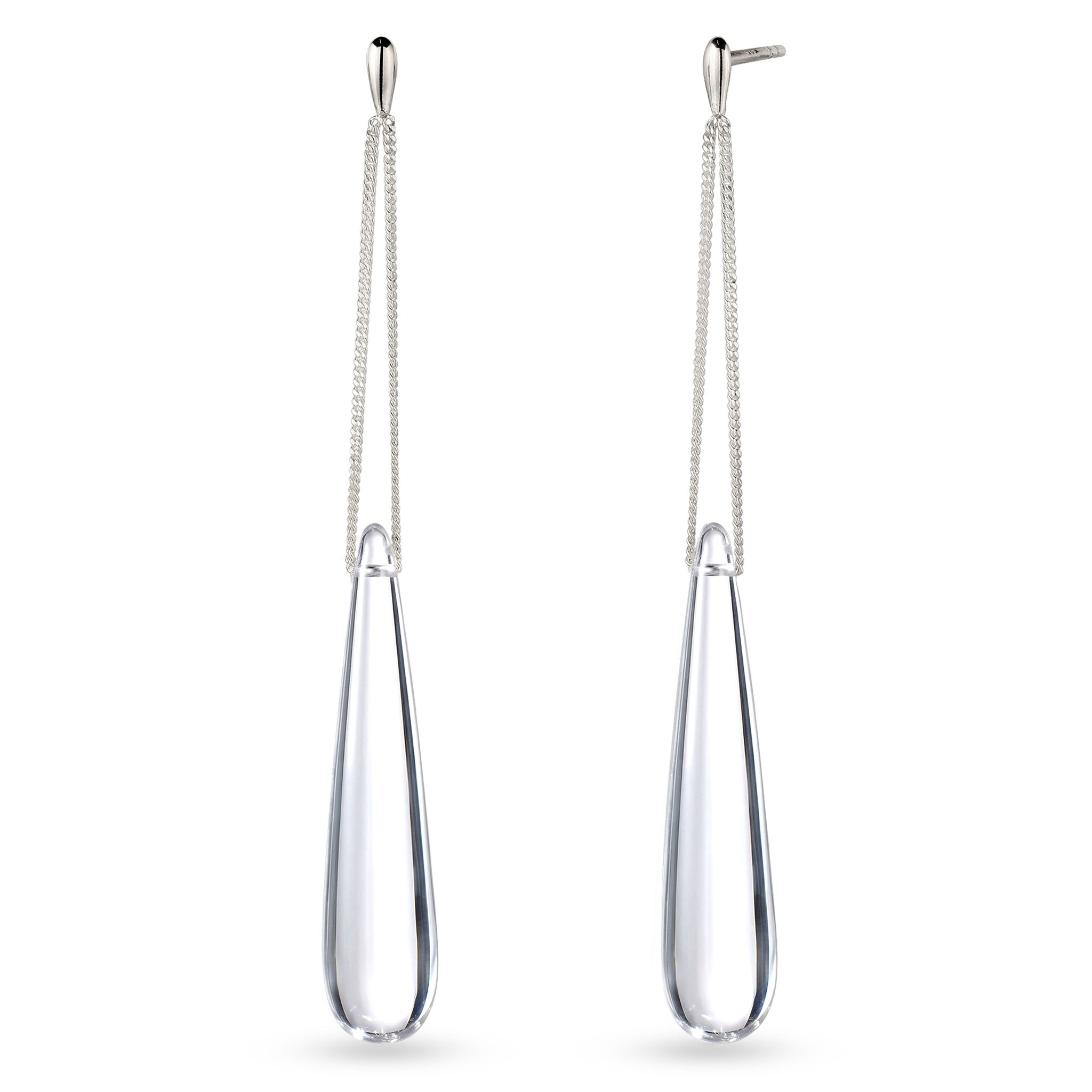 Silber - Elli | Resin Tropfen Transparent | 925 Sterling Silber