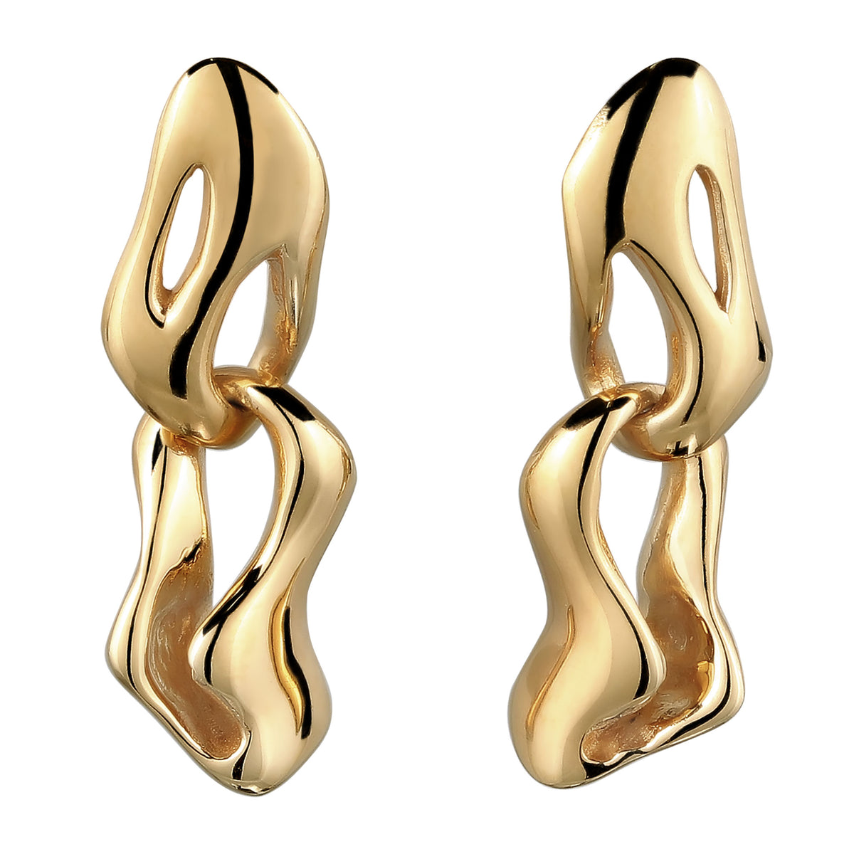 Gold - Elli | Ohrstecker Melted Shape| 925 Sterling Silber vergoldet