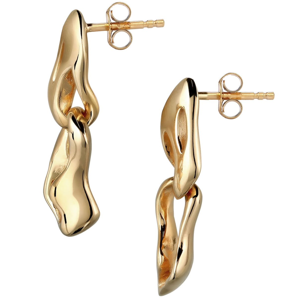 Gold - Elli | Ohrstecker Melted Shape| 925 Sterling Silber vergoldet