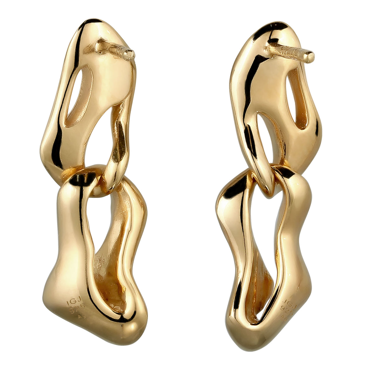 Gold - Elli | Ohrstecker Melted Shape| 925 Sterling Silber vergoldet