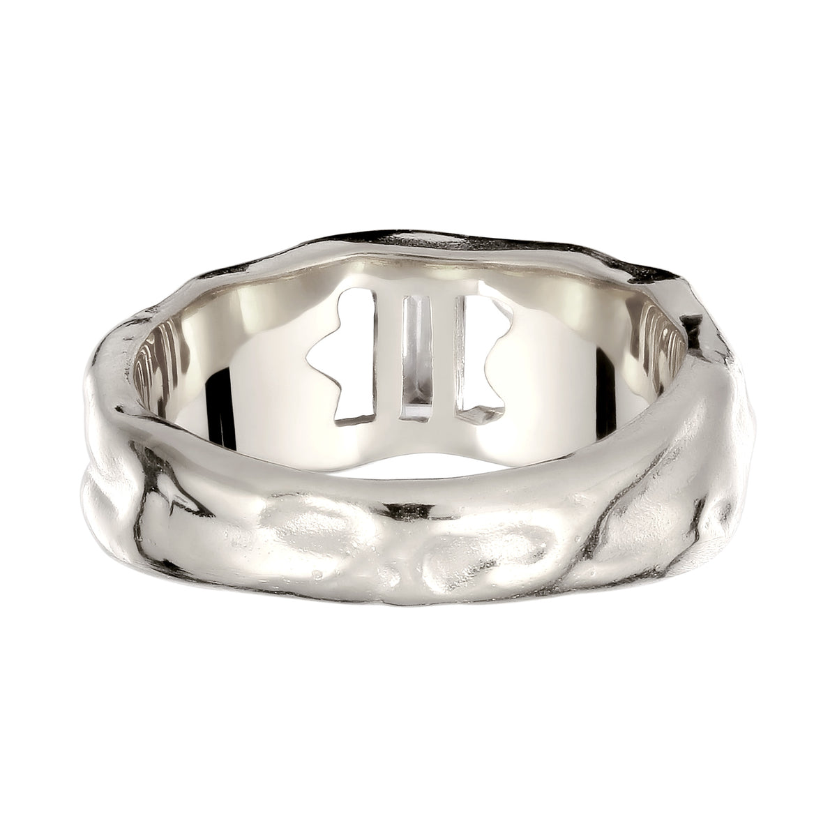 Silber - Elli | Ring Melted | Topas (Weiß) | 925 Sterling Silber
