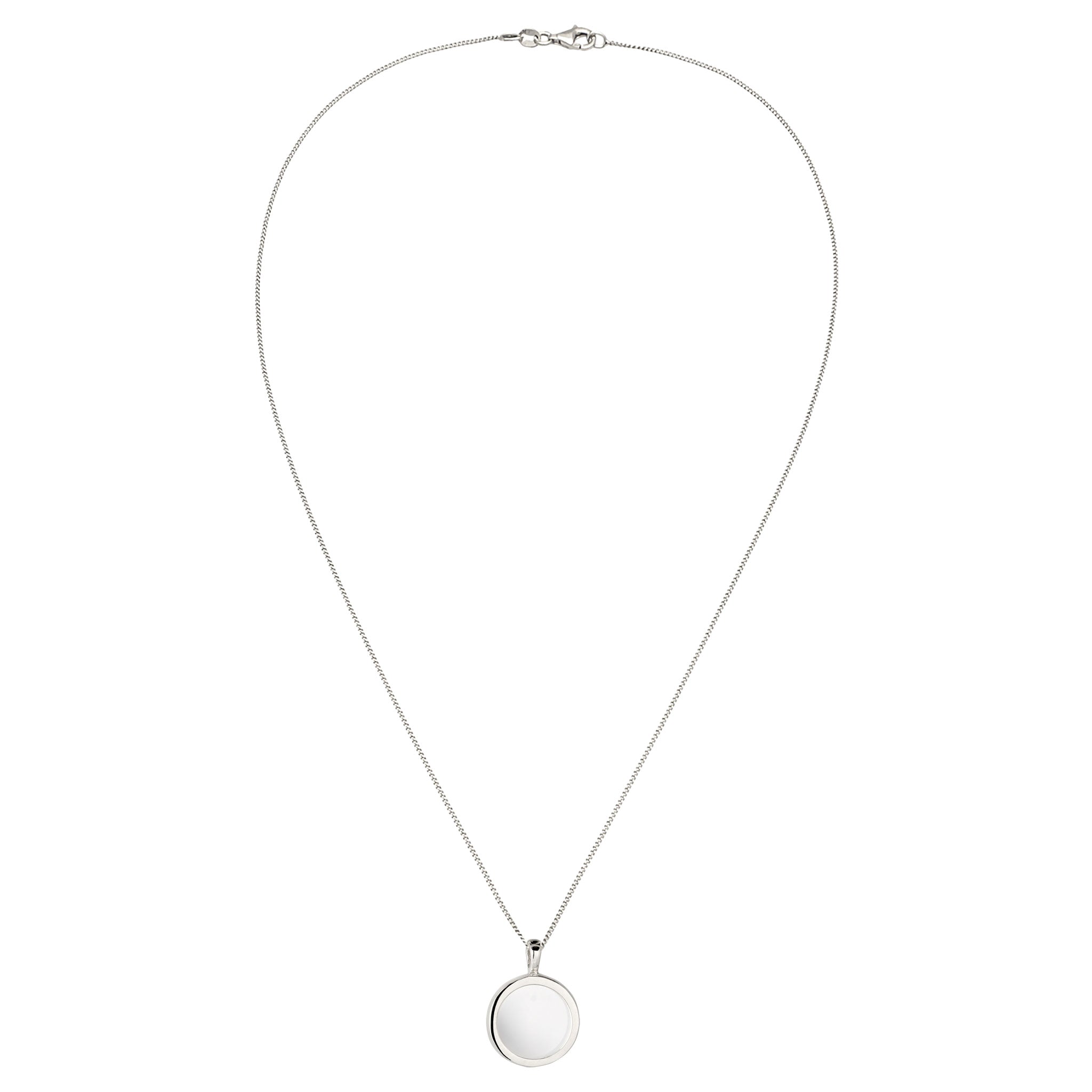 Silber - Elli | Halskette Kreis | Rock Crystal (Transparent) | 925 Sterling Silber
