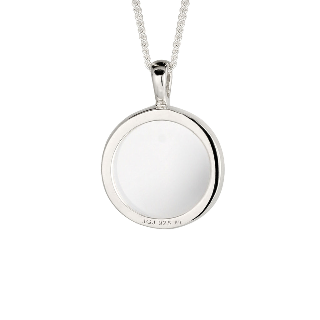 Silber - Elli | Halskette Kreis | Rock Crystal (Transparent) | 925 Sterling Silber