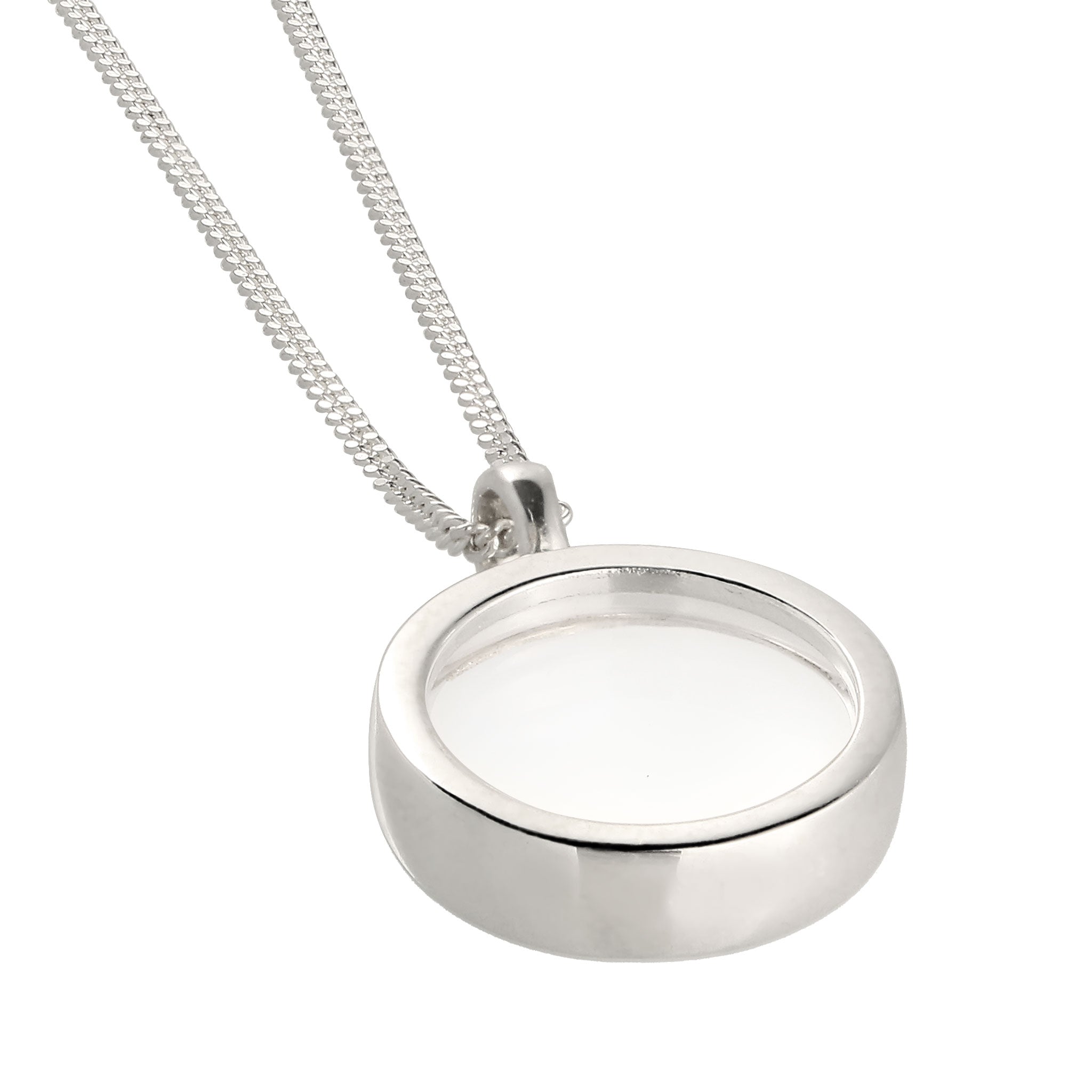 Silber - Elli | Halskette Kreis | Rock Crystal (Transparent) | 925 Sterling Silber