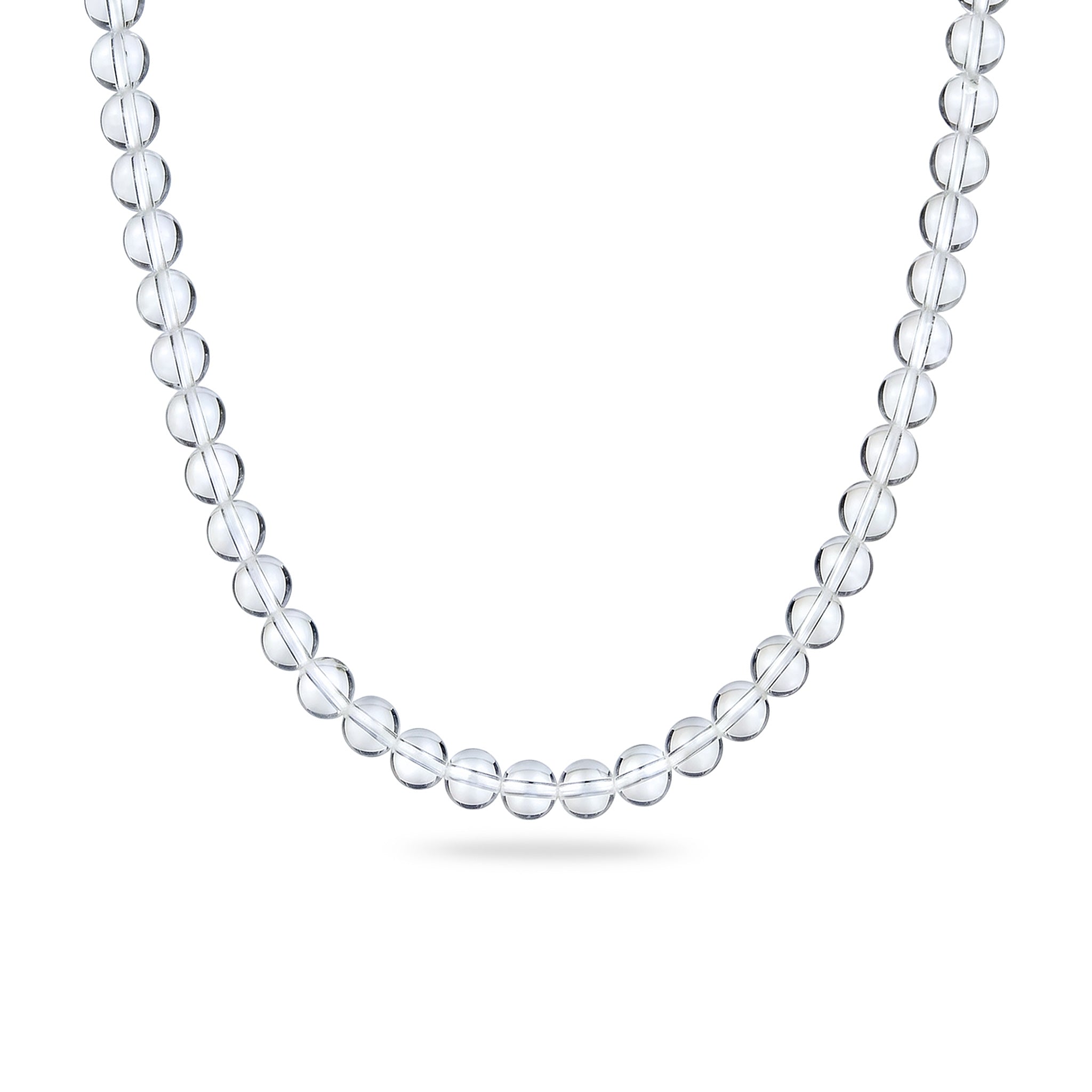 Silber - Elli | Halskette Kreis | Rock Crystal Transparent | 925 Sterling Silber