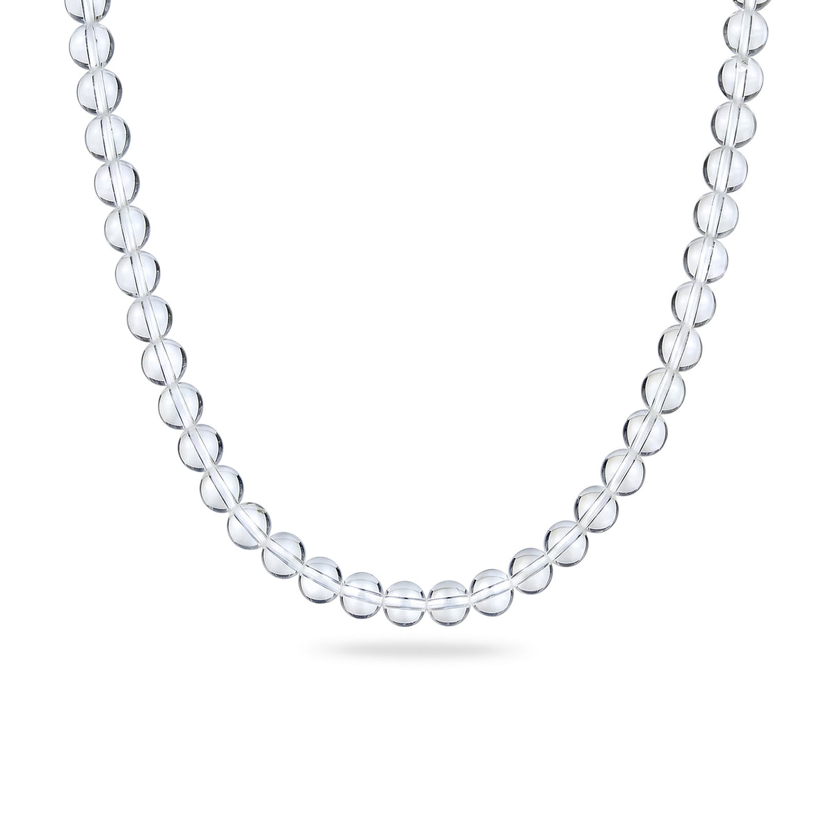 Silber - Elli | Halskette Kreis | Rock Crystal Transparent | 925 Sterling Silber