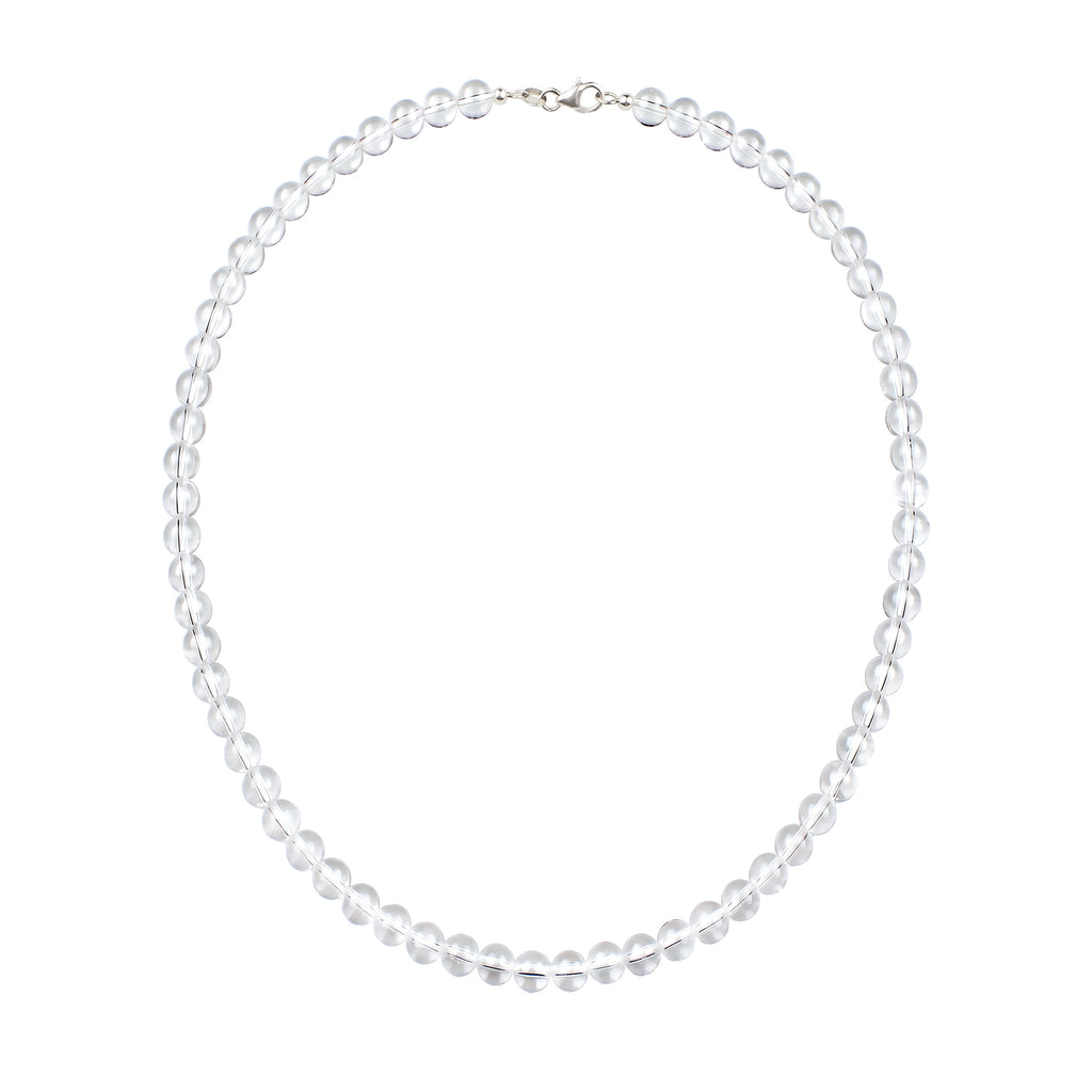Silber - Elli | Halskette Kreis | Rock Crystal Transparent | 925 Sterling Silber