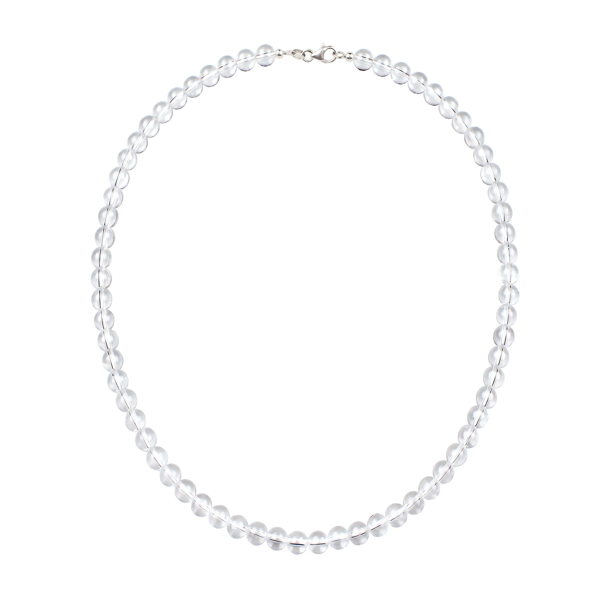 Silber - Elli | Halskette Kreis | Rock Crystal Transparent | 925 Sterling Silber