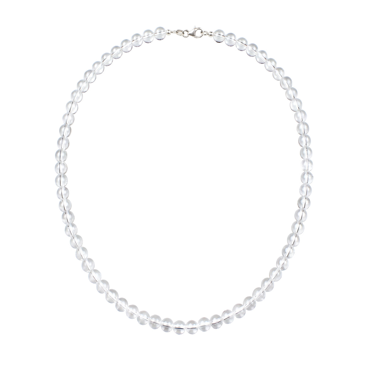 Silber - Elli | Halskette Kreis | Rock Crystal Transparent | 925 Sterling Silber