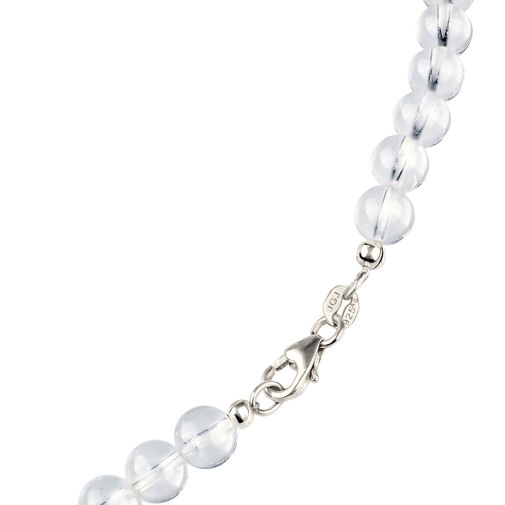 Silber - Elli | Halskette Kreis | Rock Crystal Transparent | 925 Sterling Silber