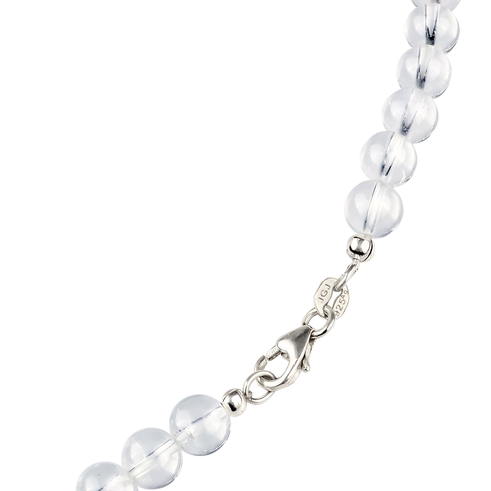 Silber - Elli | Halskette Kreis | Rock Crystal Transparent | 925 Sterling Silber