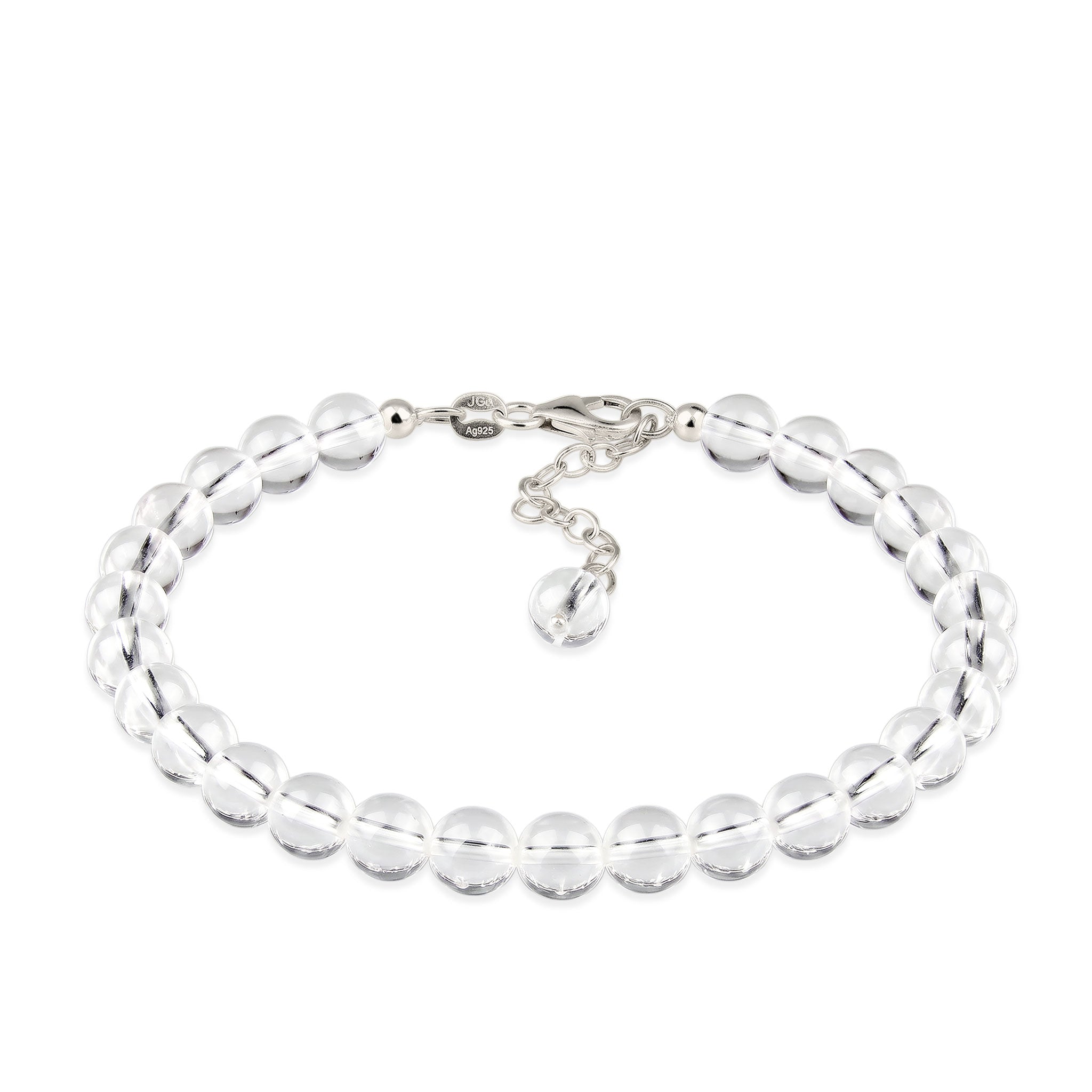 Silber - Elli | Armband mit Perlen | Rock Crystal (Transparent) | 925 Sterling Silber