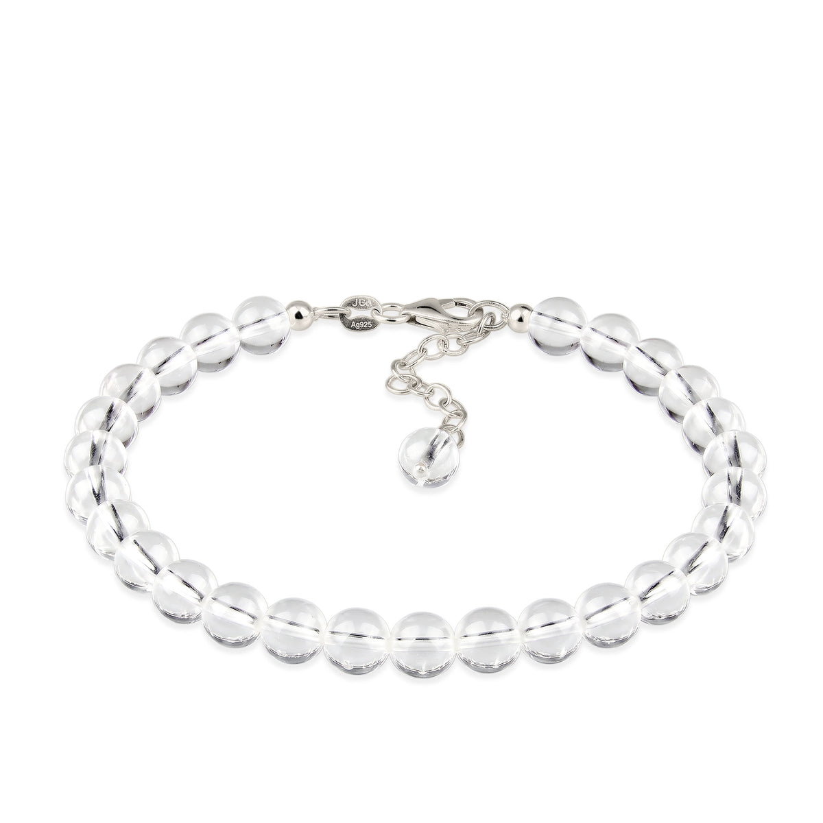 Silber - Elli | Armband mit Perlen | Rock Crystal (Transparent) | 925 Sterling Silber