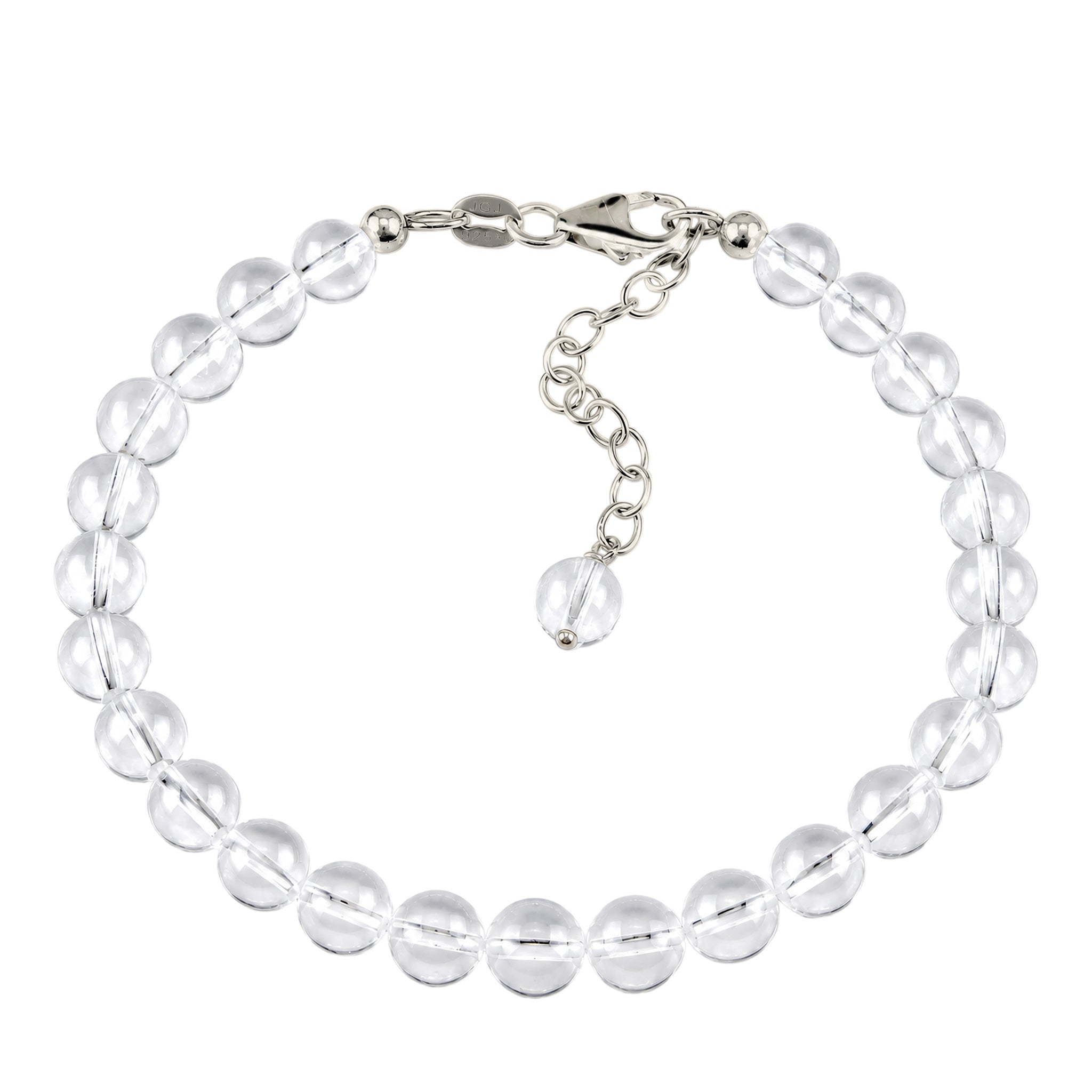 Silber - Elli | Armband mit Perlen | Rock Crystal (Transparent) | 925 Sterling Silber