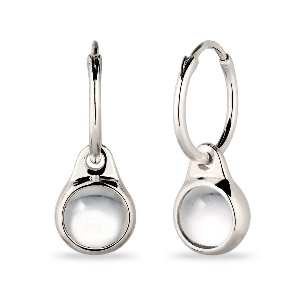 Silber - Elli | Creolen | Rock Crystal (Transparent) | 925 Sterling Silber