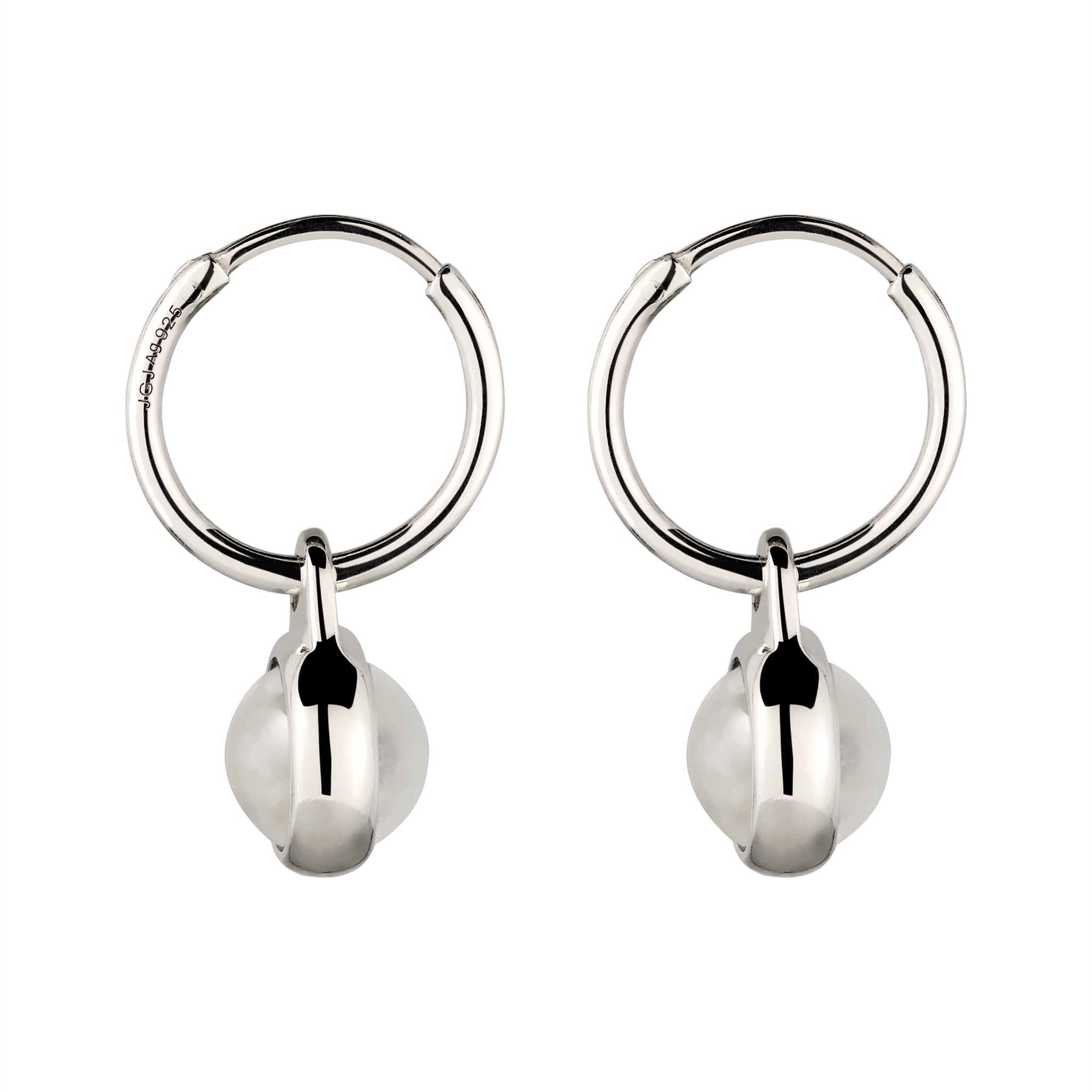 Silber - Elli | Creolen | Rock Crystal (Transparent) | 925 Sterling Silber