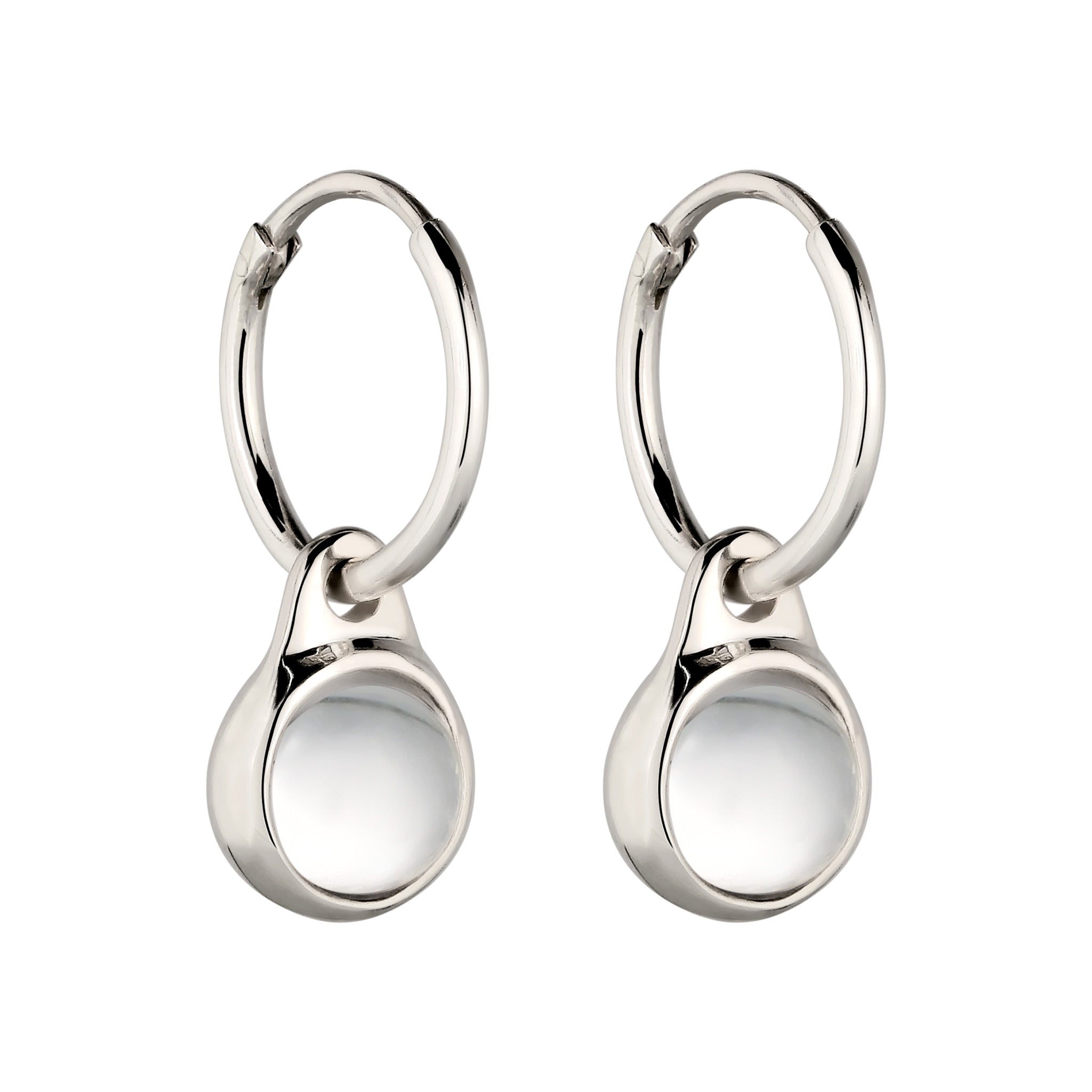 Silber - Elli | Creolen | Rock Crystal (Transparent) | 925 Sterling Silber
