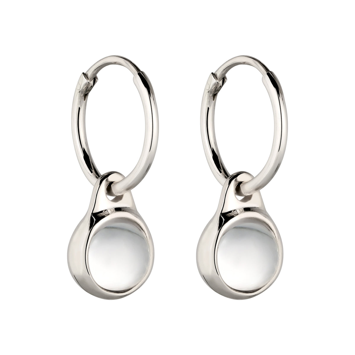 Silber - Elli | Creolen | Rock Crystal (Transparent) | 925 Sterling Silber