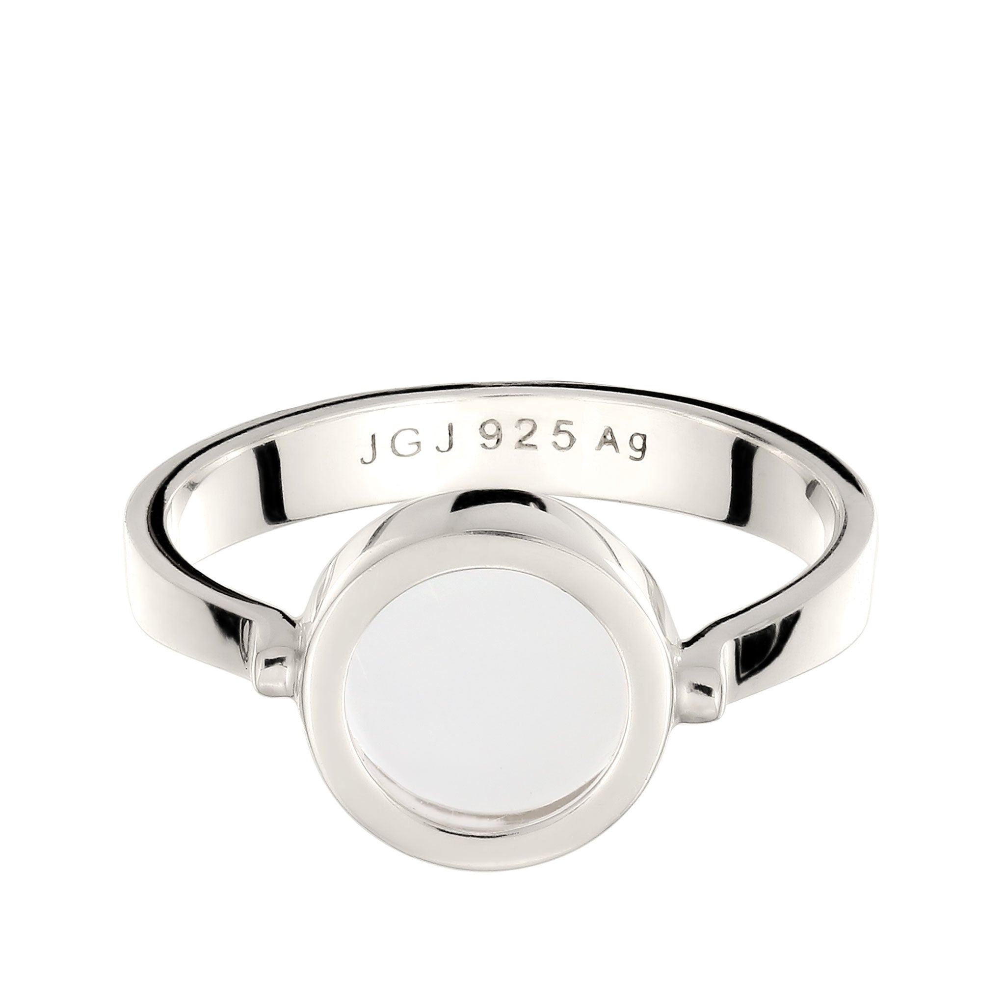 Silber - Elli | Ring Rund | Rock Crystal | 925 Sterling Silber