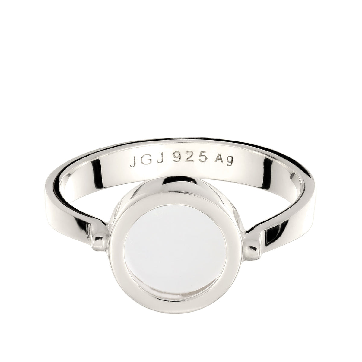 Silber - Elli | Ring Rund | Rock Crystal | 925 Sterling Silber
