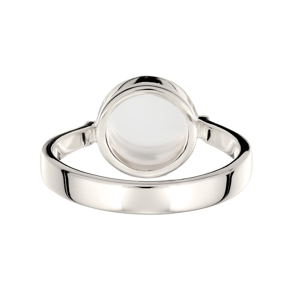 Silber - Elli | Ring Rund | Rock Crystal | 925 Sterling Silber