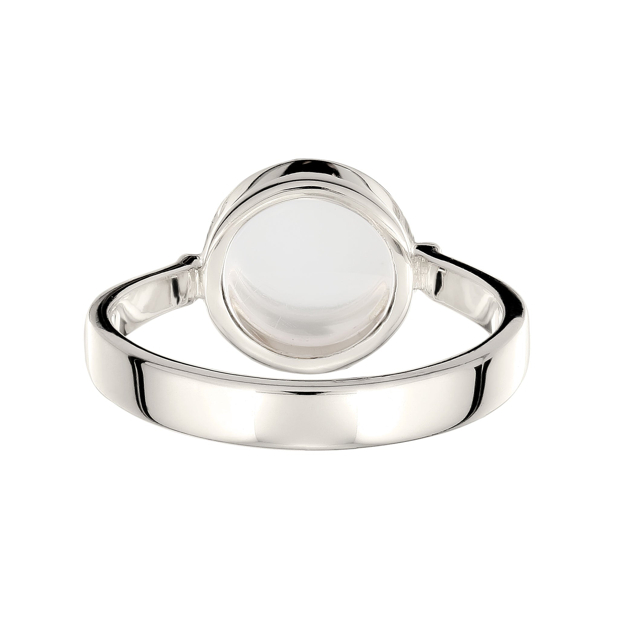 Silber - Elli | Ring Rund | Rock Crystal | 925 Sterling Silber