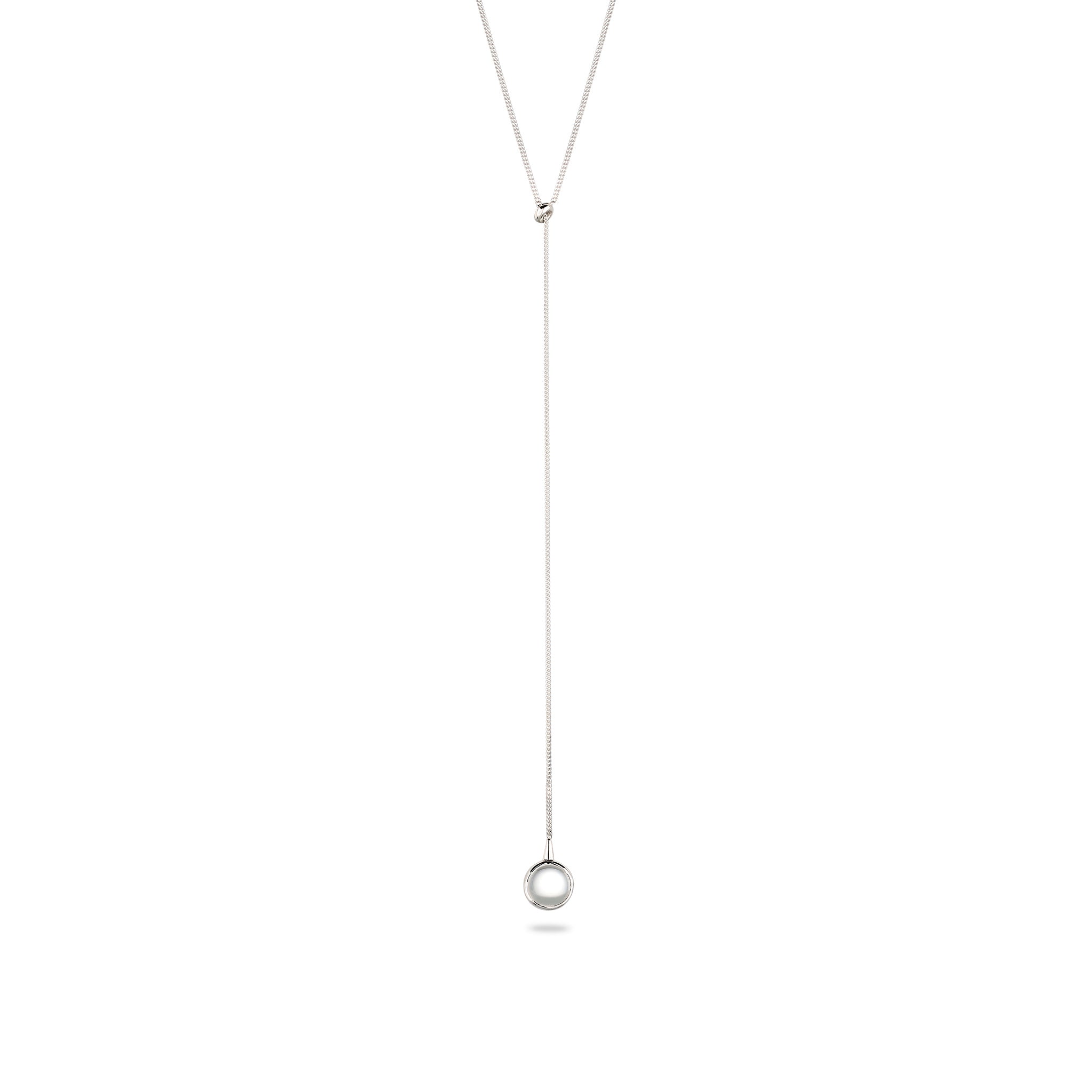 Silber - Elli | Y-Kette mit Stein | Bergkristall (Transparent) | 925 Sterling Silber