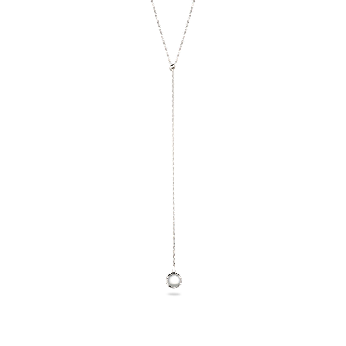 Silber - Elli | Y-Kette mit Stein | Bergkristall (Transparent) | 925 Sterling Silber