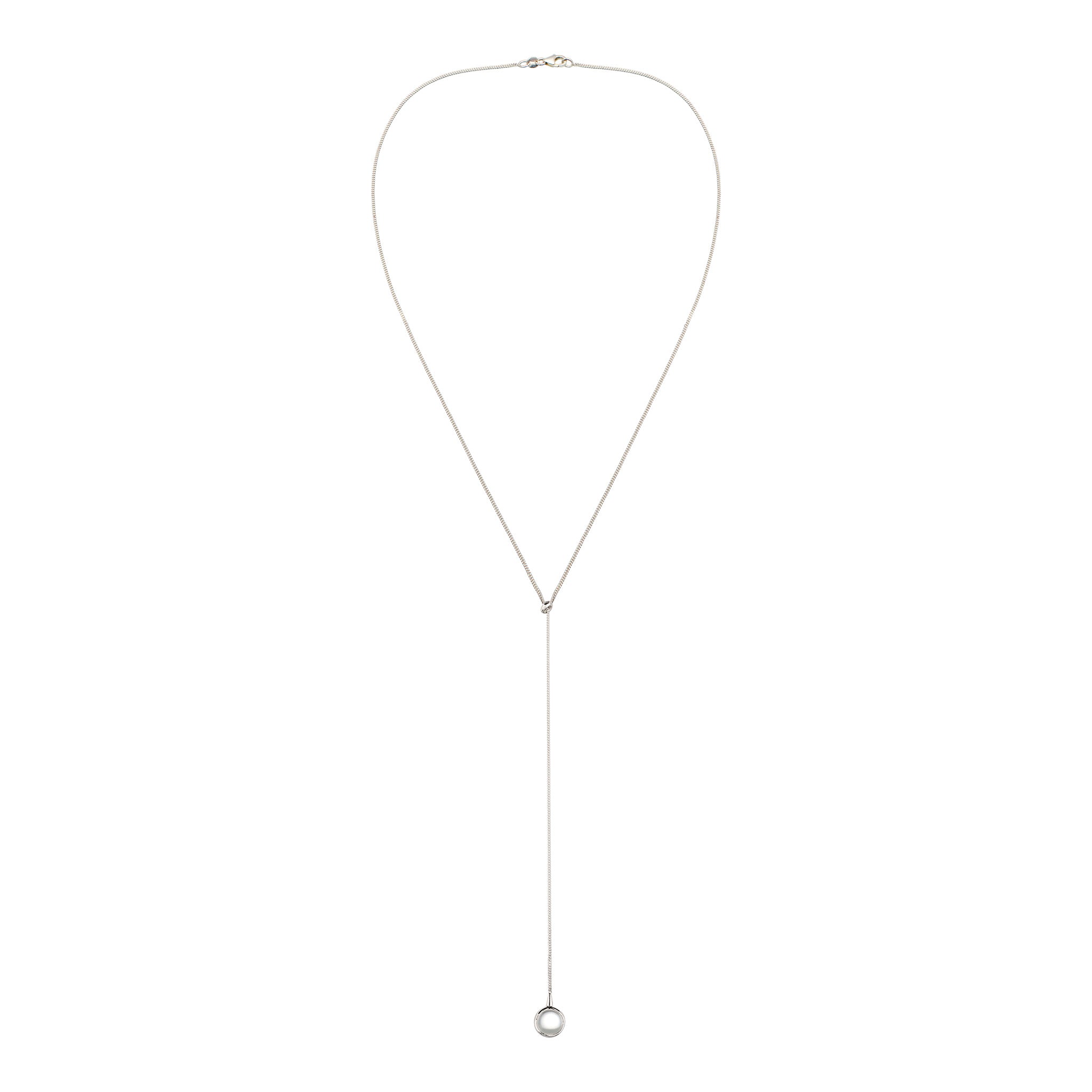 Silber - Elli | Y-Kette mit Stein | Bergkristall (Transparent) | 925 Sterling Silber