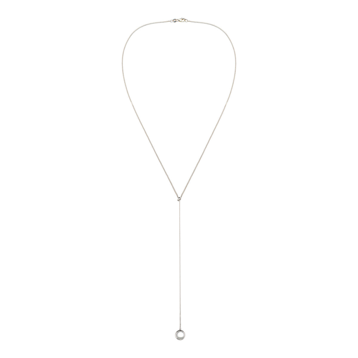 Silber - Elli | Y-Kette mit Stein | Bergkristall (Transparent) | 925 Sterling Silber