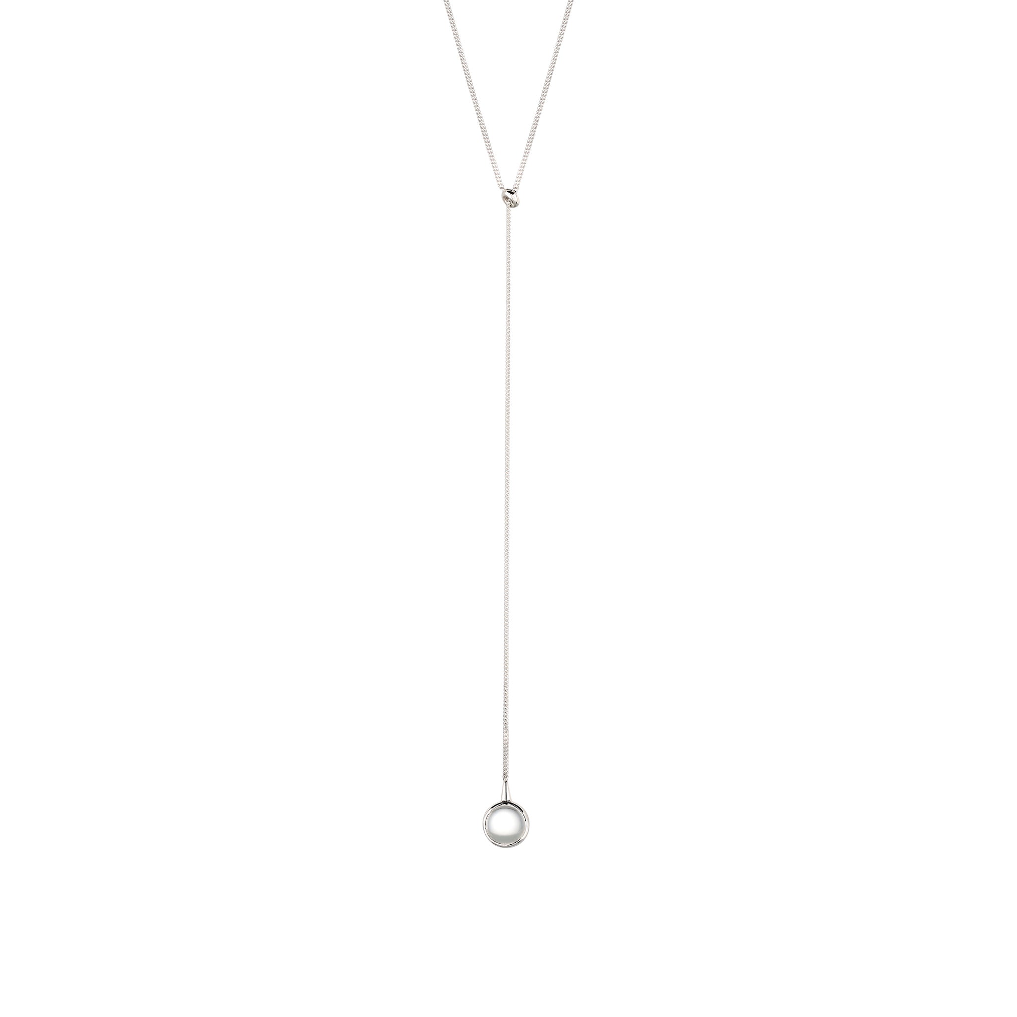 Silber - Elli | Y-Kette mit Stein | Bergkristall (Transparent) | 925 Sterling Silber