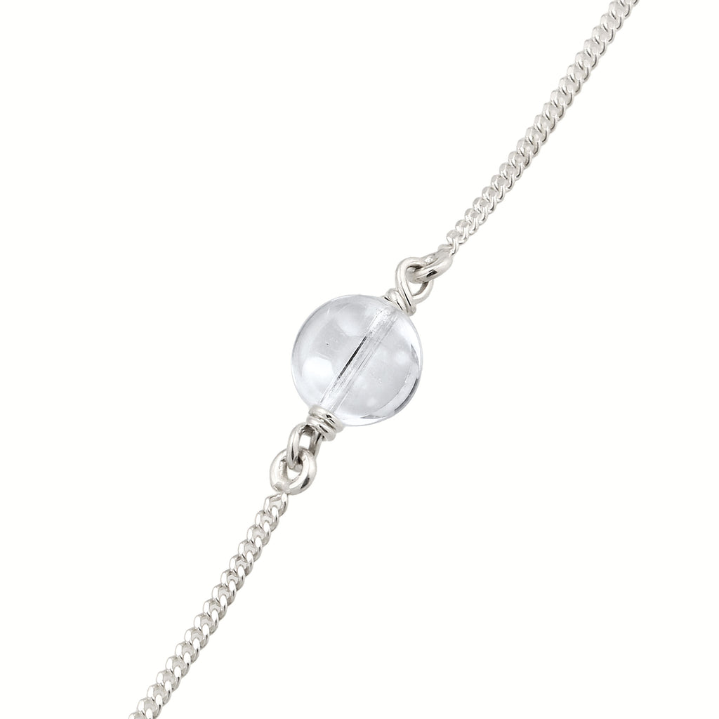 Silber - Elli | Armband mit Steinen Kreis | Bergkristall (Transparent) | 925 Sterling Silber