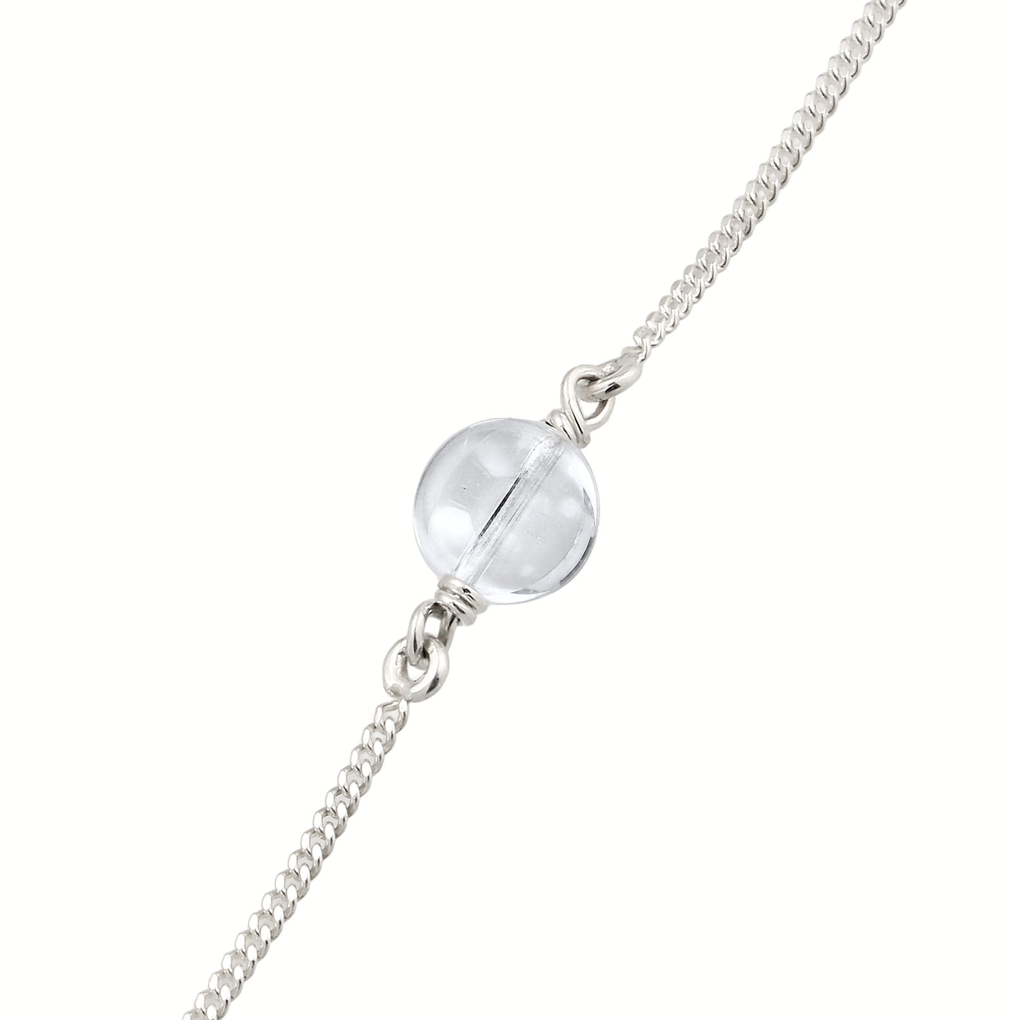 Silber - Elli | Armband mit Steinen Kreis | Bergkristall (Transparent) | 925 Sterling Silber