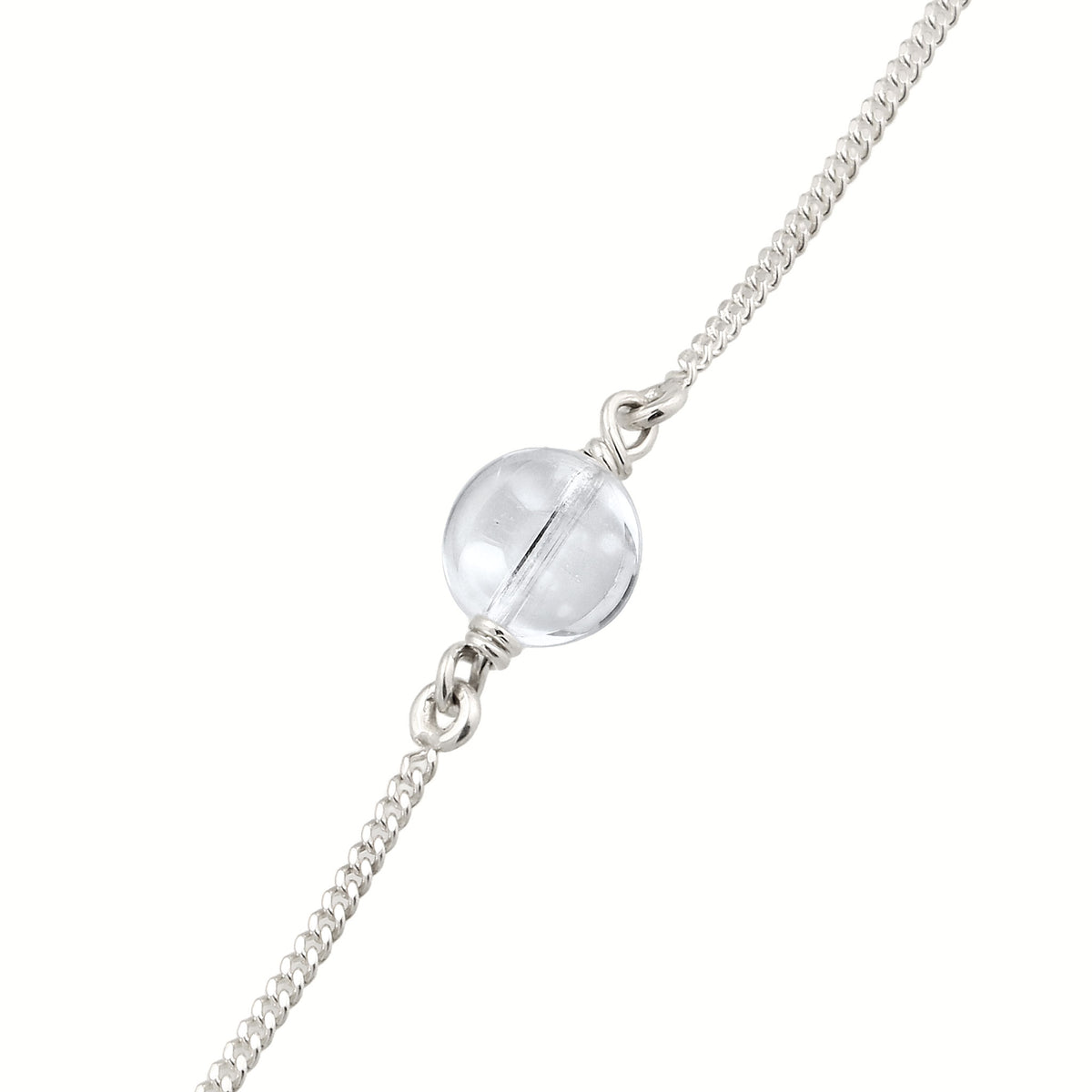 Silber - Elli | Armband mit Steinen Kreis | Bergkristall (Transparent) | 925 Sterling Silber