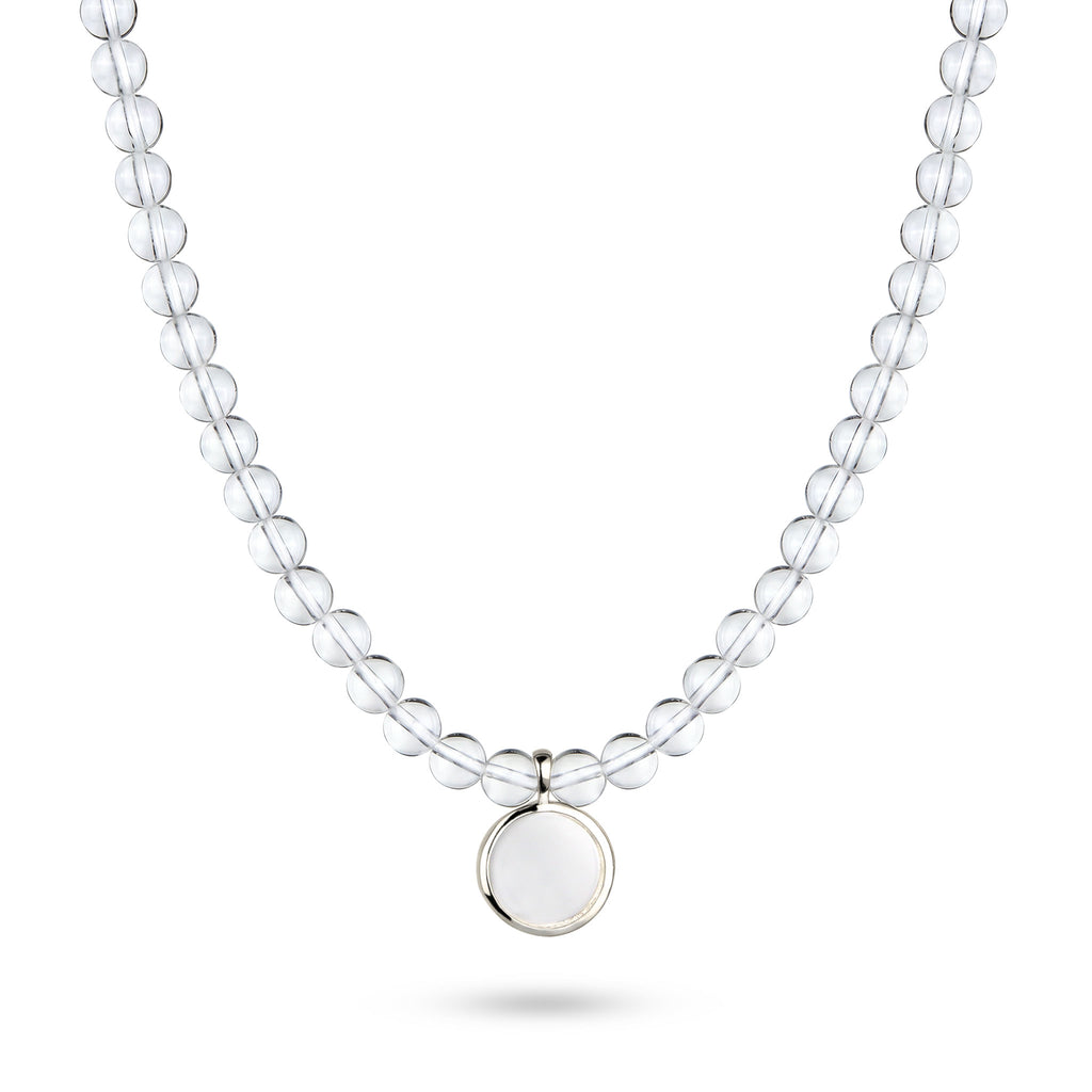 Silber - Elli | Halskette mit Kreis | Rock Crystal (Transparent) | 925 Sterling Silber