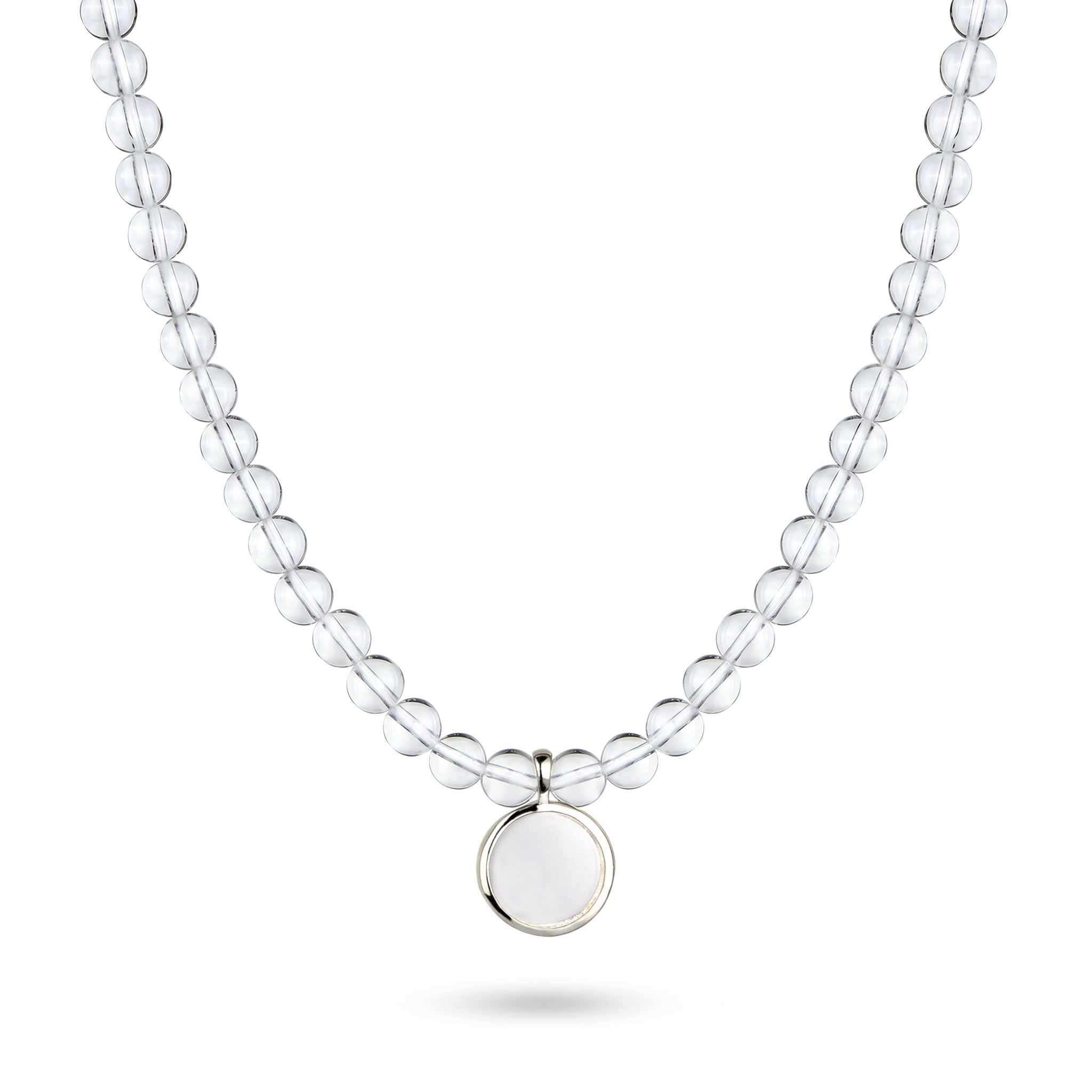 Silber - Elli | Halskette mit Kreis | Rock Crystal (Transparent) | 925 Sterling Silber