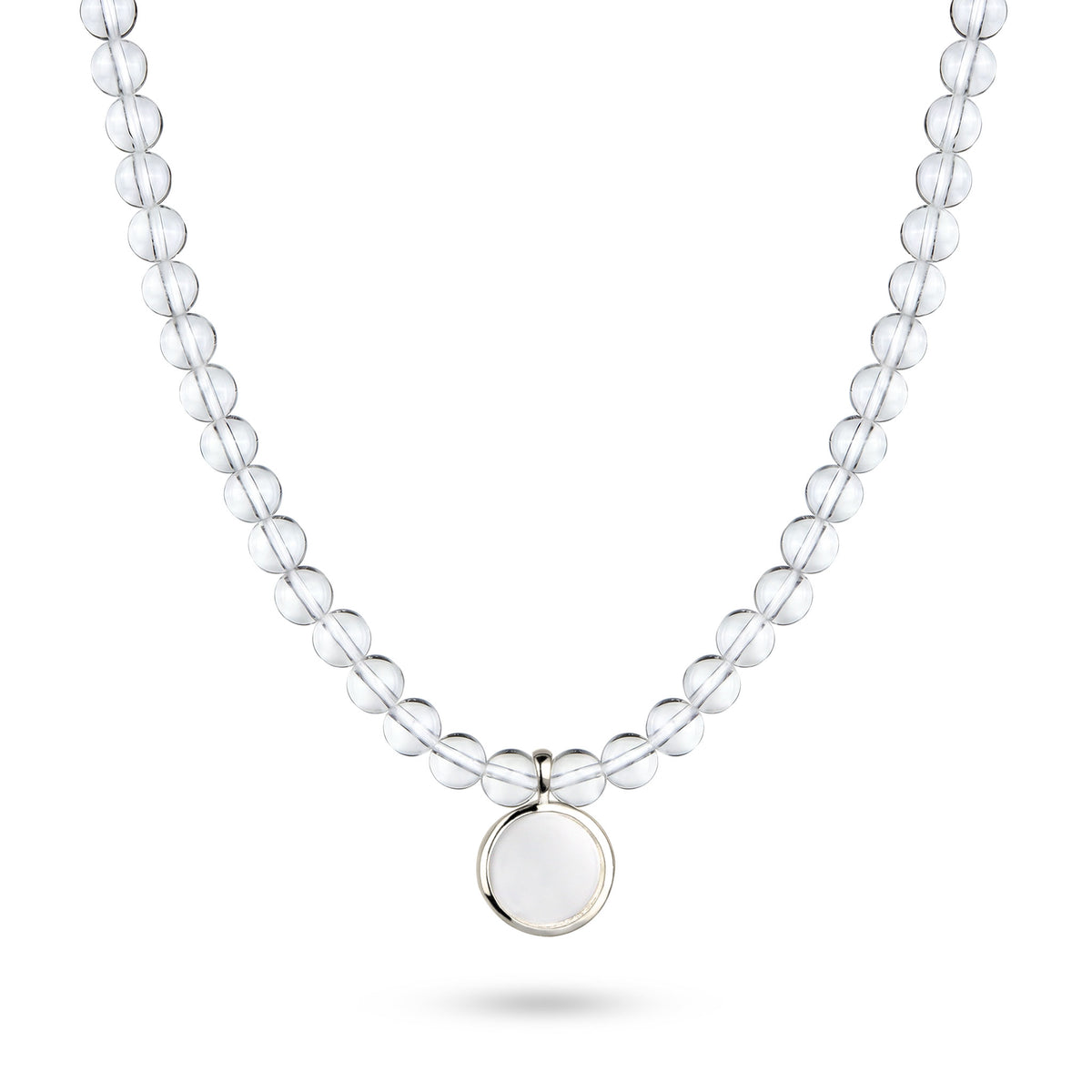 Silber - Elli | Halskette mit Kreis | Rock Crystal (Transparent) | 925 Sterling Silber