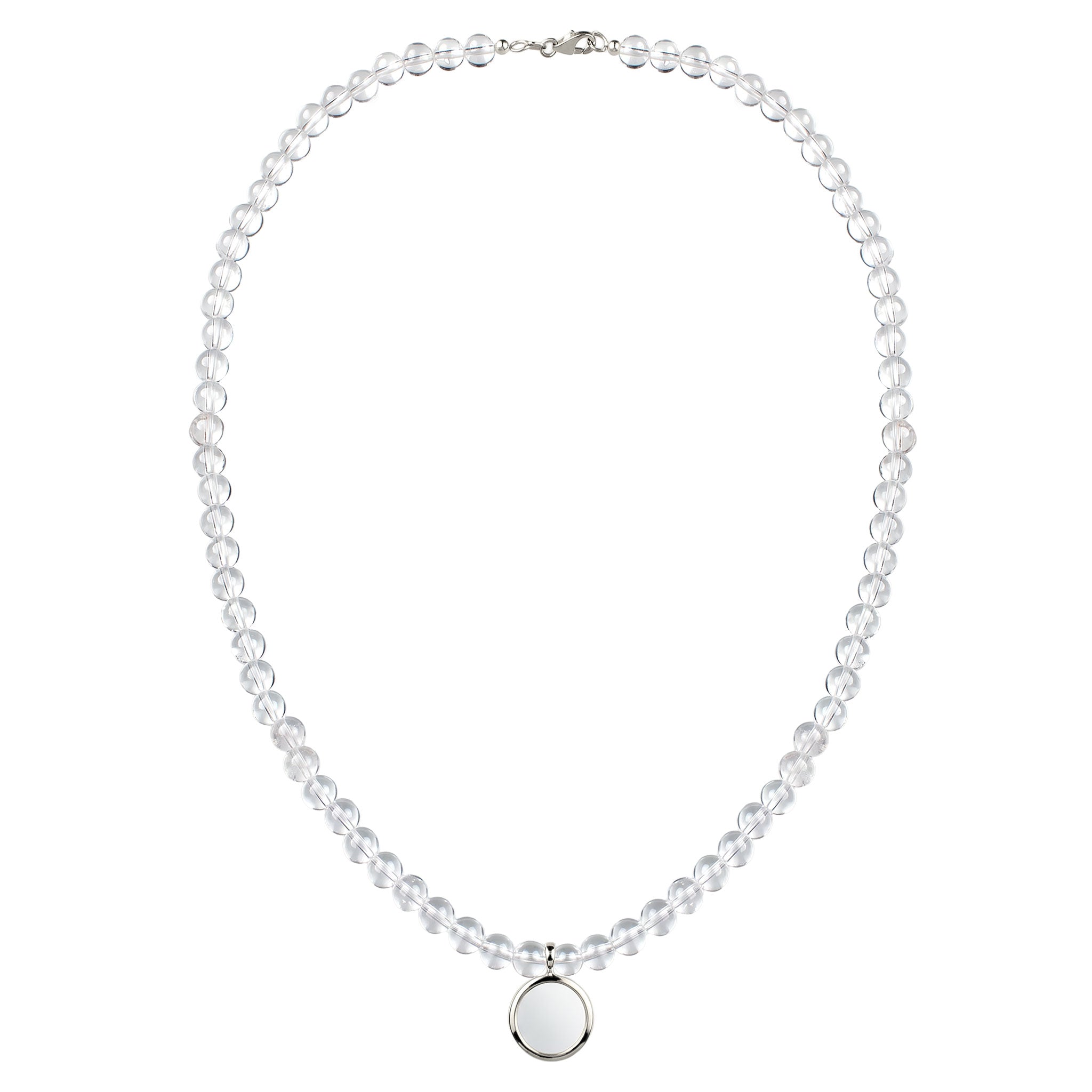 Silber - Elli | Halskette mit Kreis | Rock Crystal (Transparent) | 925 Sterling Silber