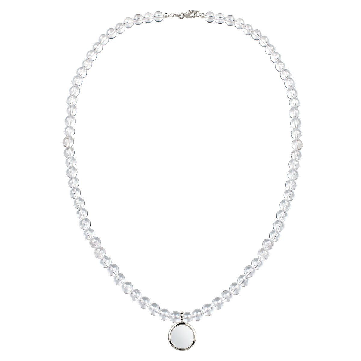 Silber - Elli | Halskette mit Kreis | Rock Crystal (Transparent) | 925 Sterling Silber