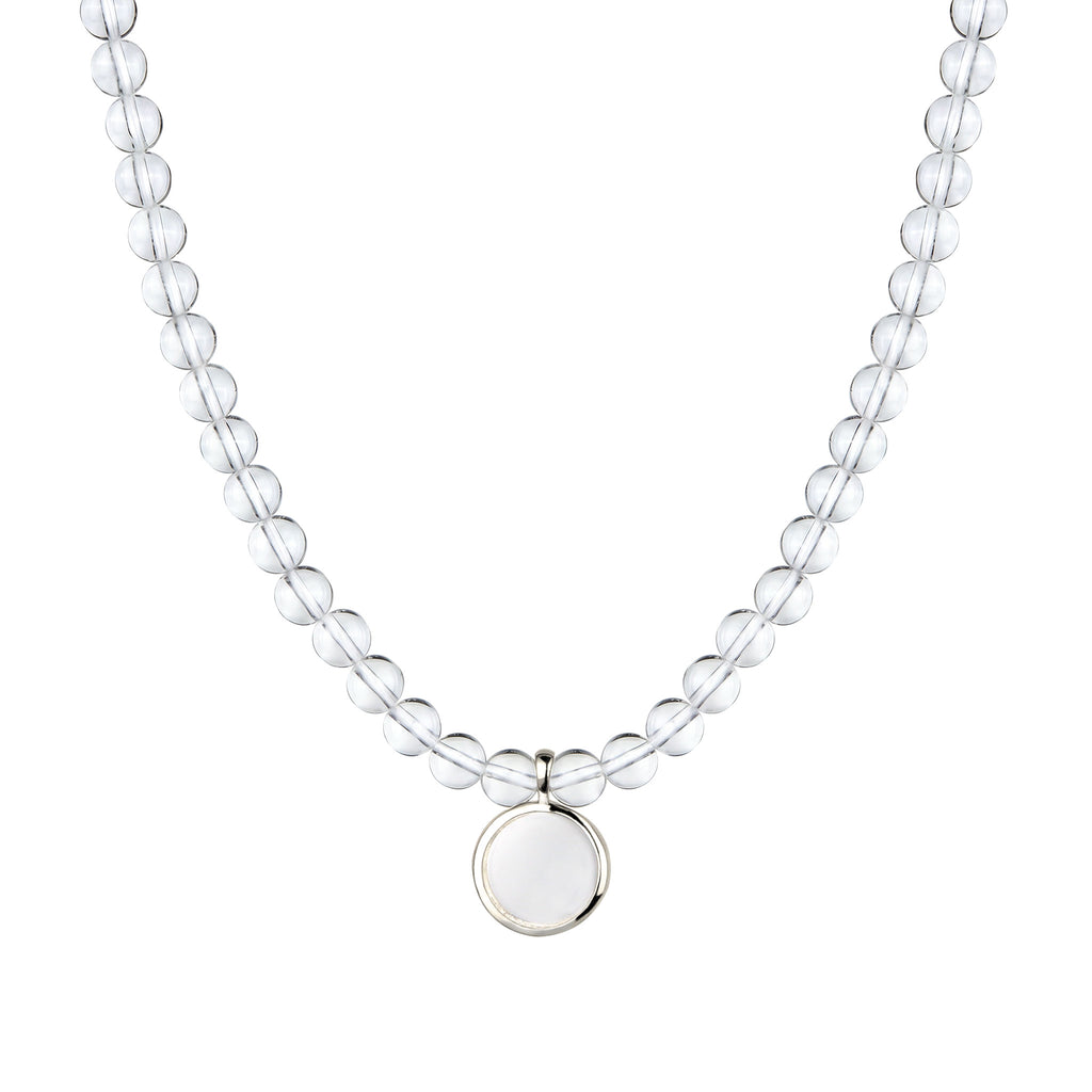 Silber - Elli | Halskette mit Kreis | Rock Crystal (Transparent) | 925 Sterling Silber