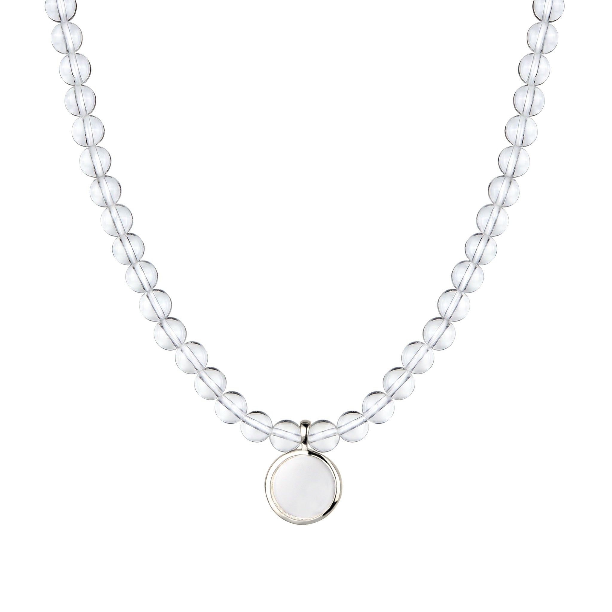 Silber - Elli | Halskette mit Kreis | Rock Crystal (Transparent) | 925 Sterling Silber