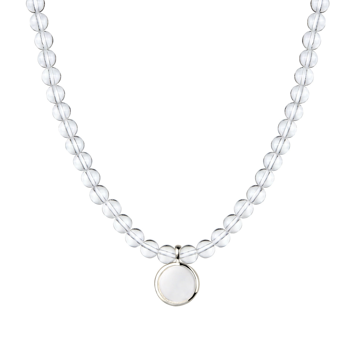Silber - Elli | Halskette mit Kreis | Rock Crystal (Transparent) | 925 Sterling Silber