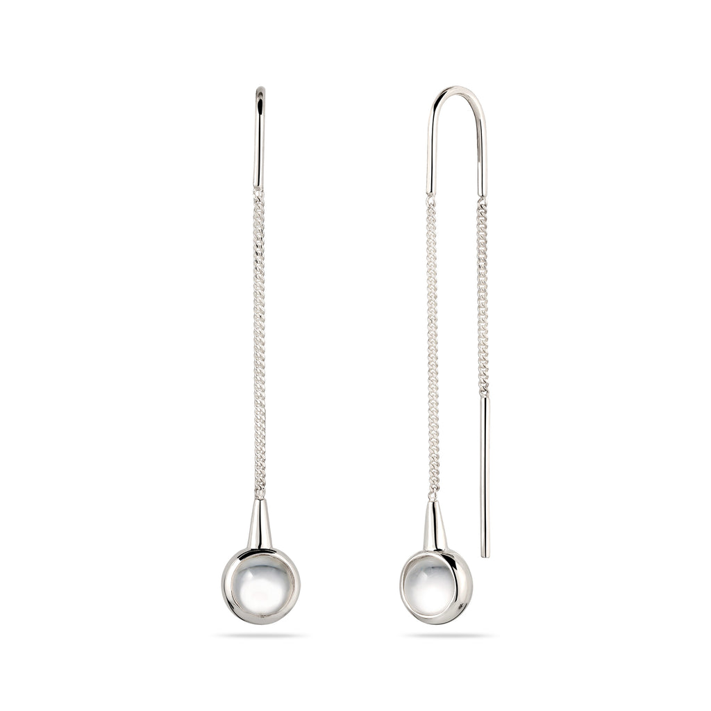 Silber - Elli | Ohrhänger Ball | Rock Crystal (Transparent) | 925 Sterling Silber