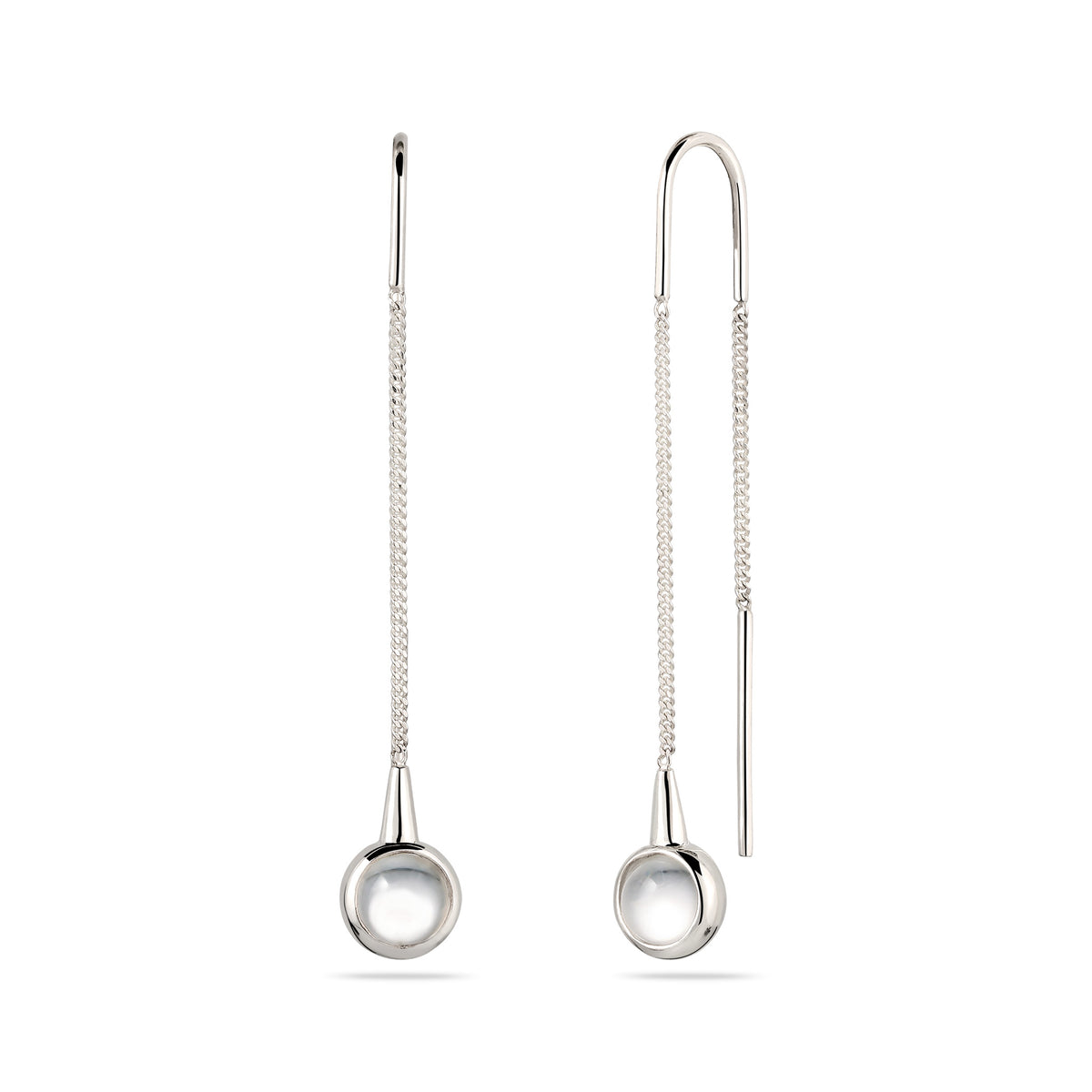 Silber - Elli | Ohrhänger Ball | Rock Crystal (Transparent) | 925 Sterling Silber